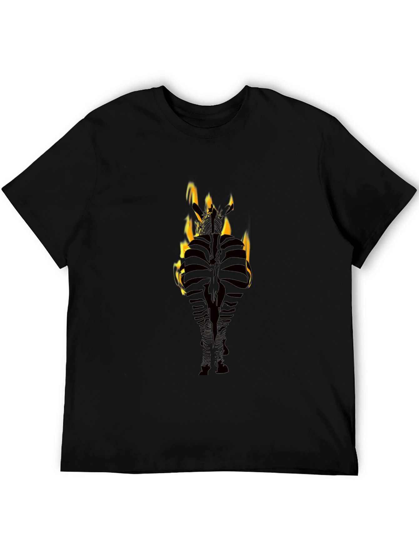 Flaming Zebra Black T-Shirt