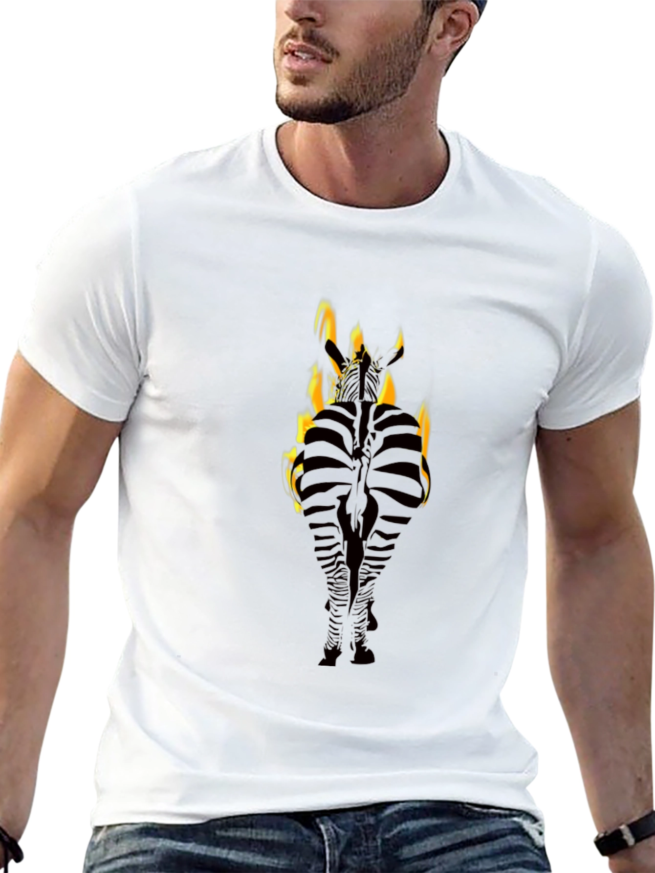 Flaming Zebra Black T-Shirt