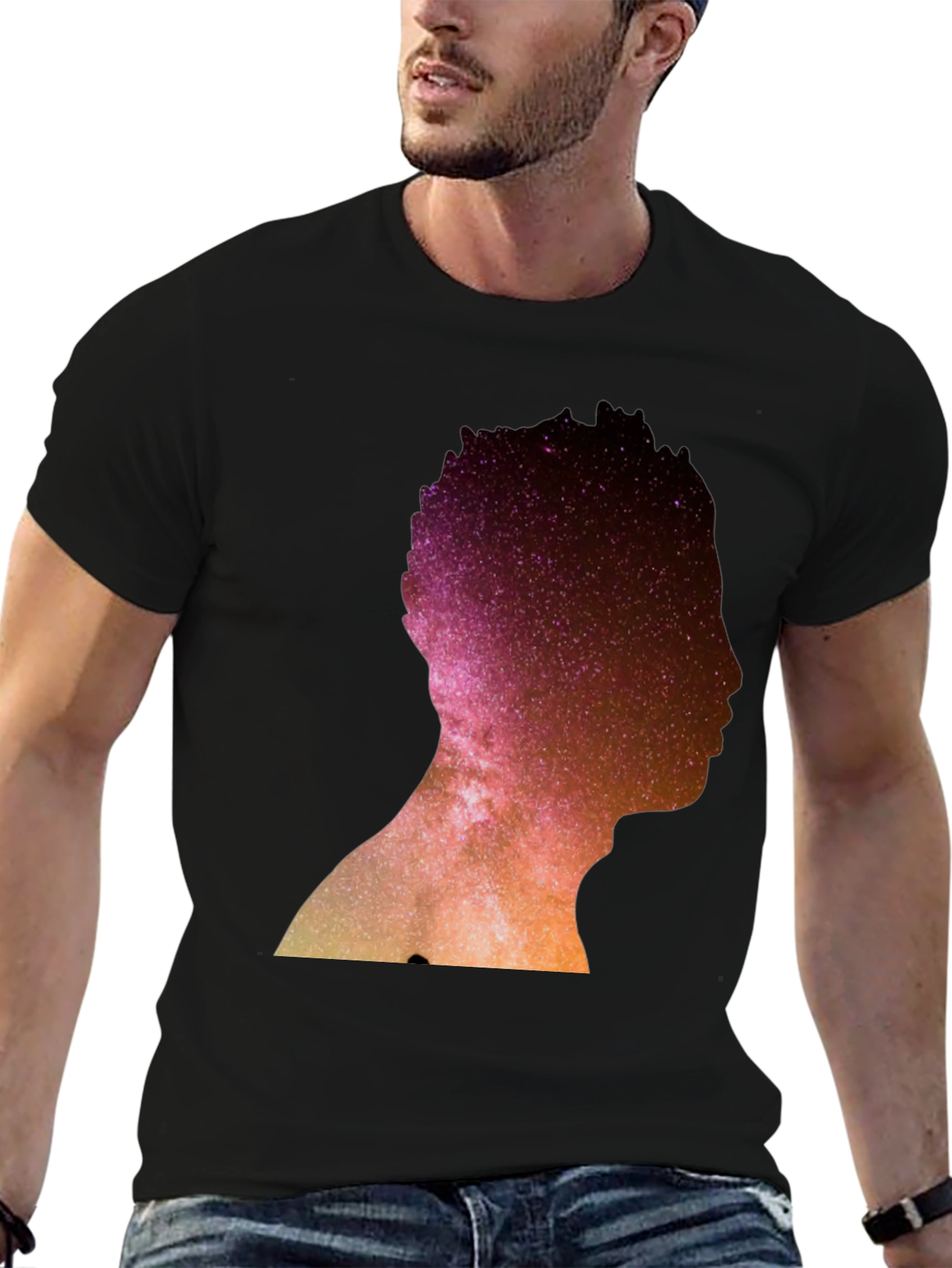 Nebula Silhouette Graphic Tee - Black