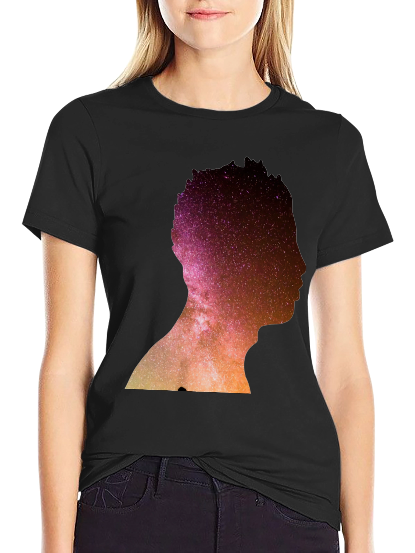 Nebula Silhouette Graphic Tee - Black