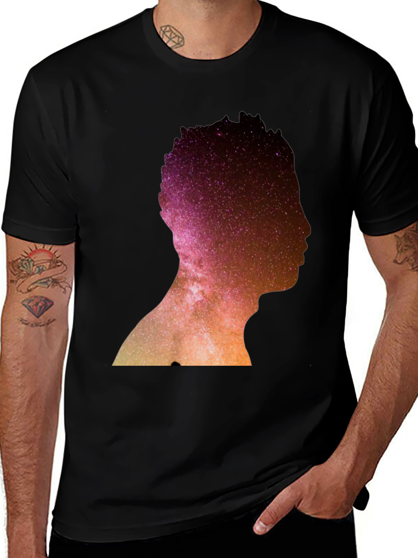 Nebula Silhouette Graphic Tee - Black
