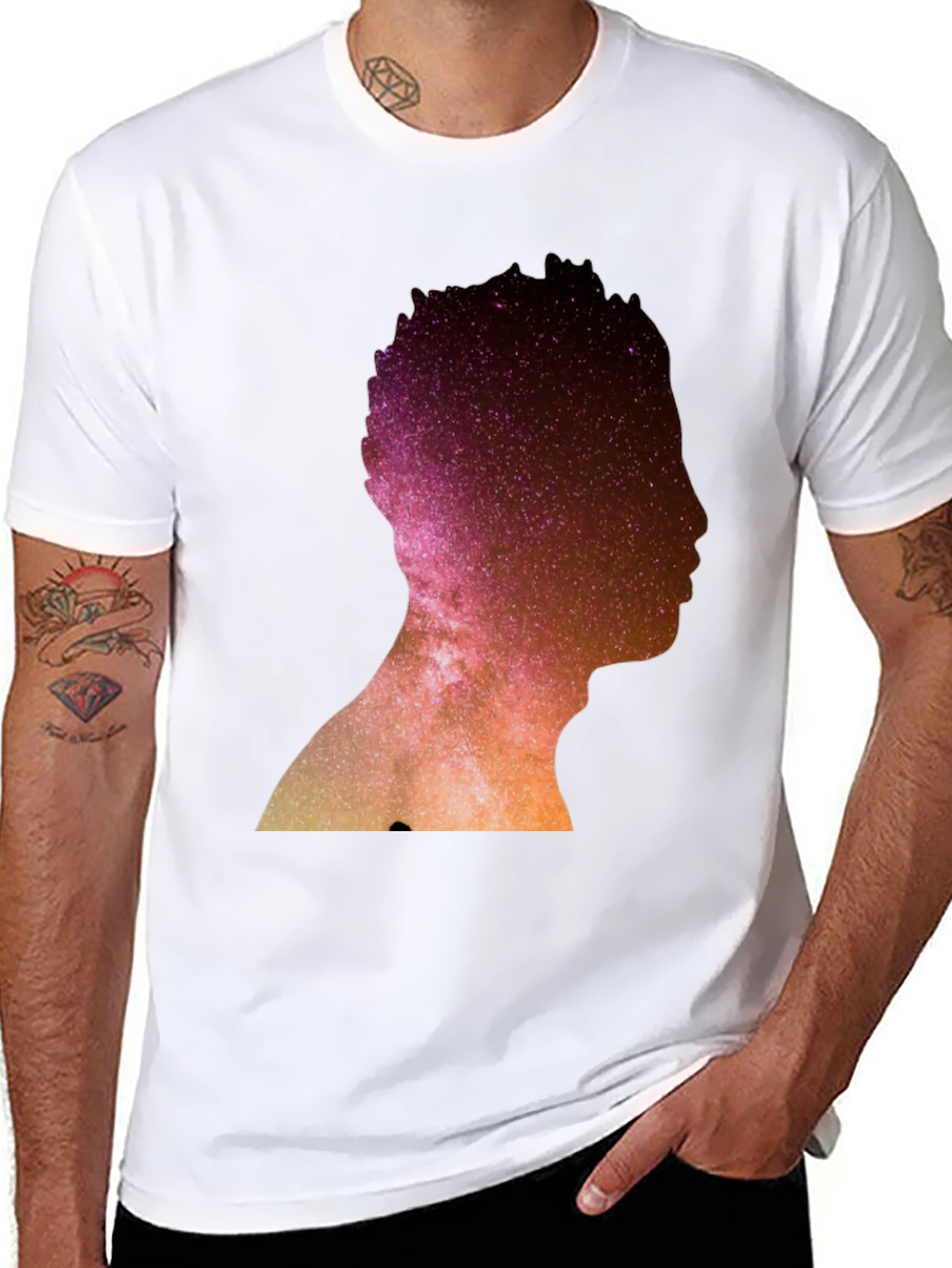 Nebula Silhouette Graphic Tee - Black