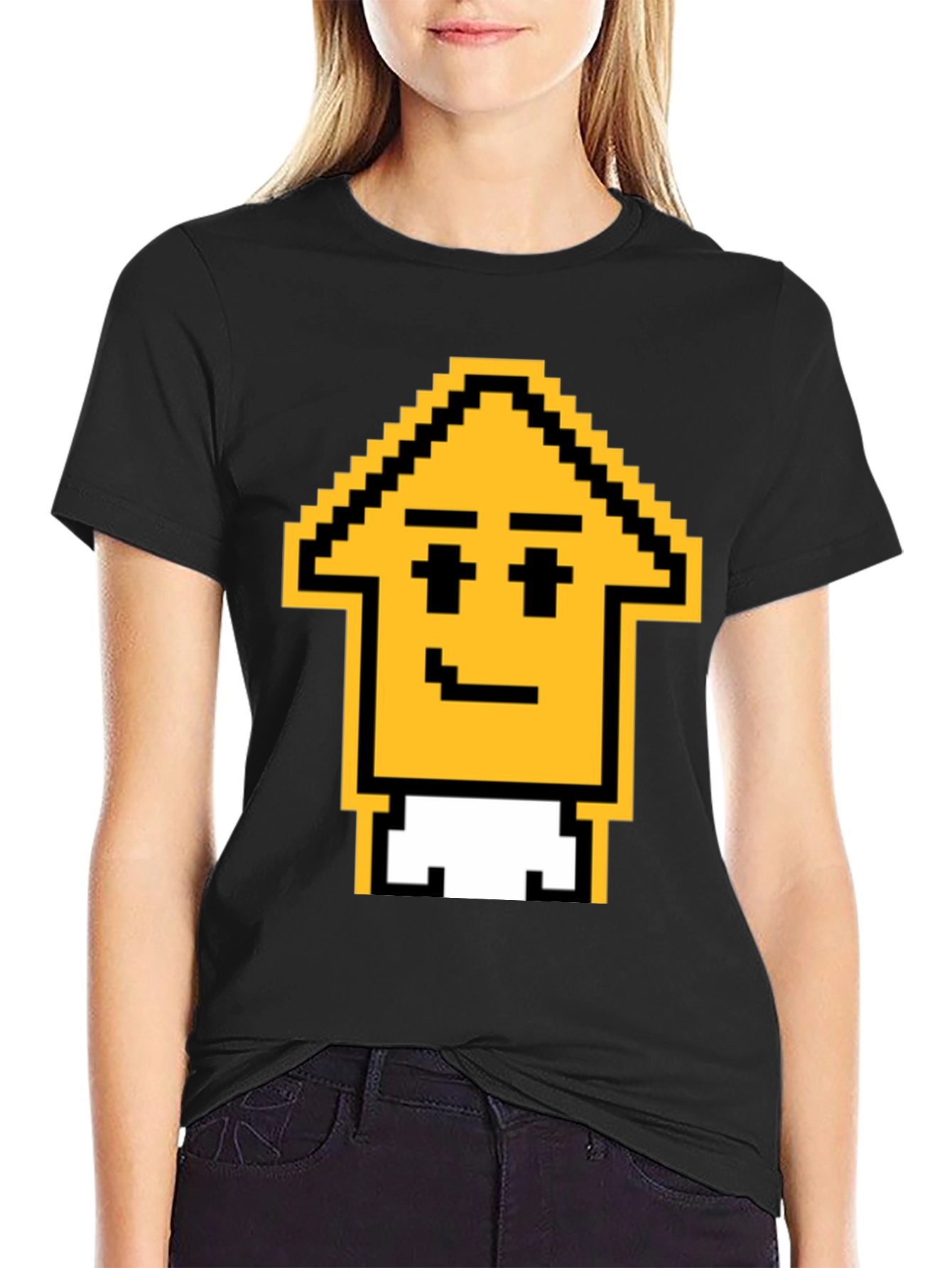 Pixel Arrow Head Graphic T-Shirt - Black