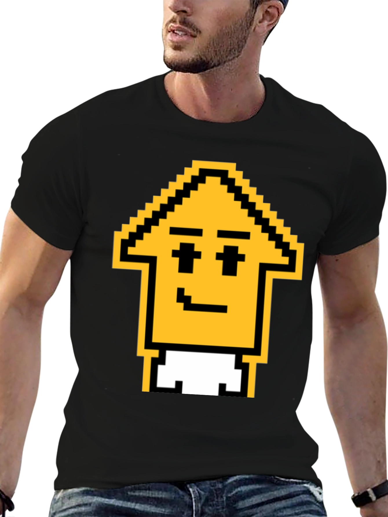 Pixel Arrow Head Graphic T-Shirt - Black