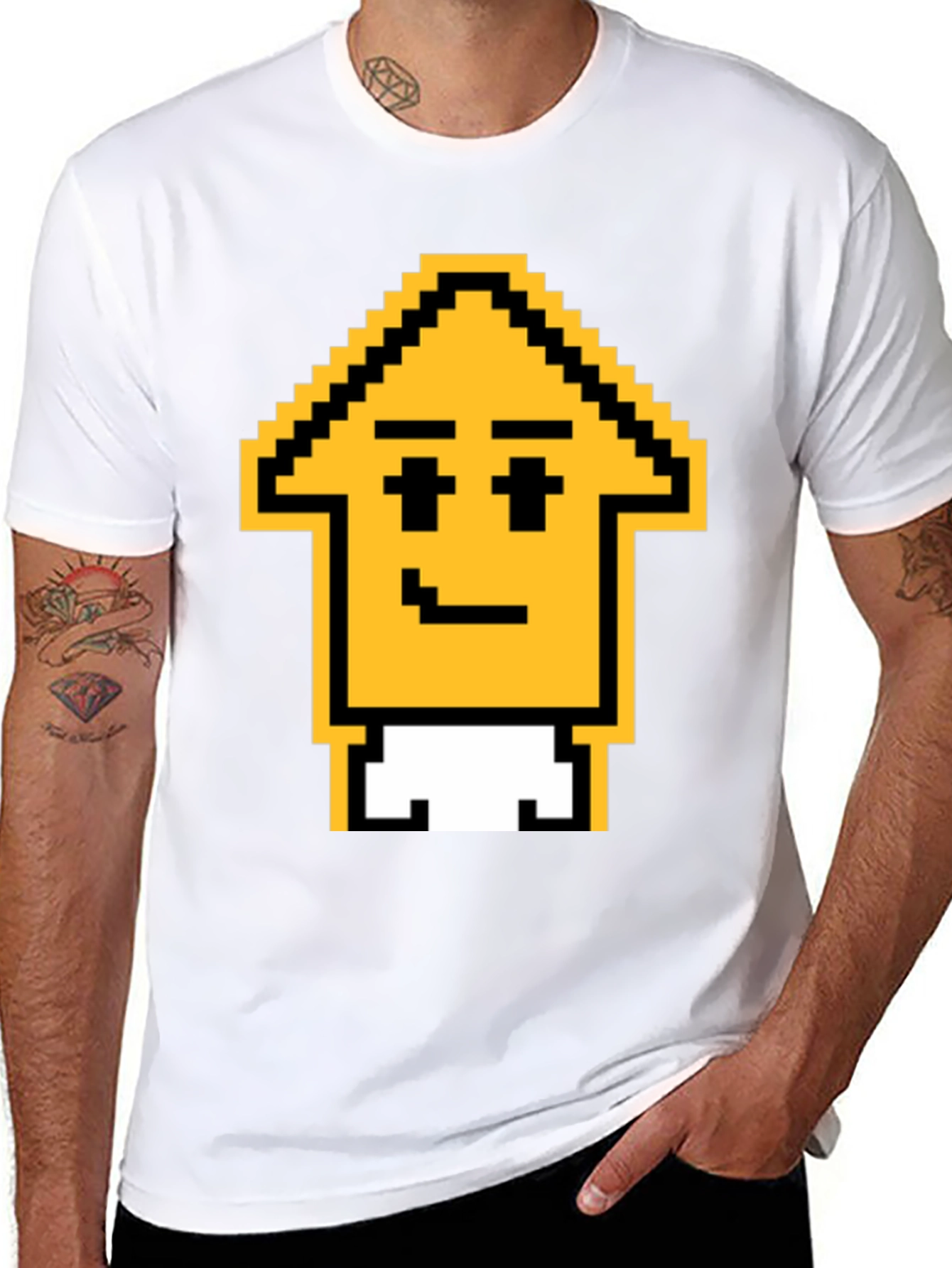 Pixel Arrow Head Graphic T-Shirt - Black