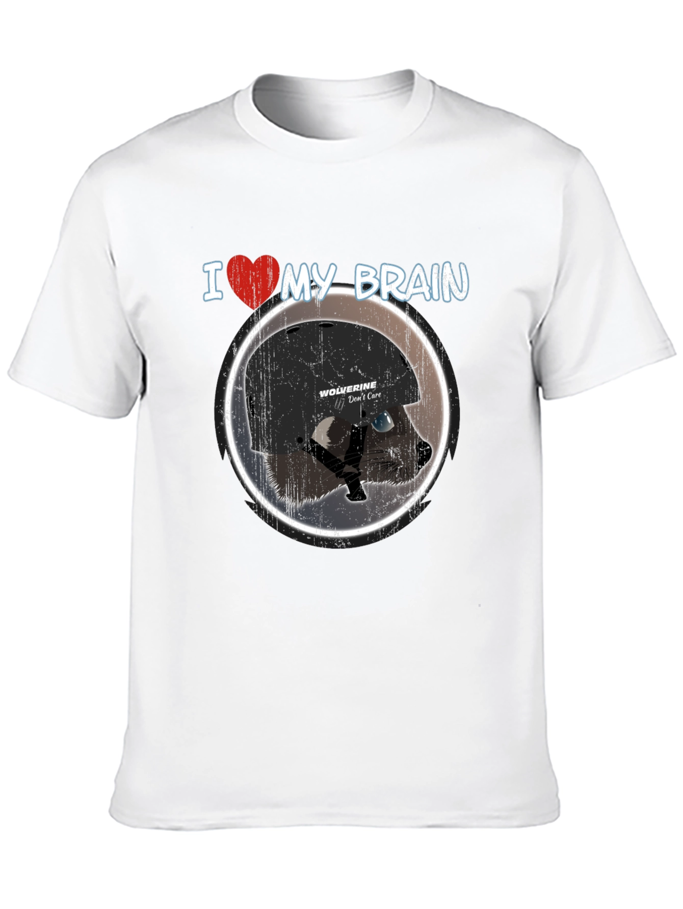 I Heart My Brain Raccoon Helmet T-Shirt