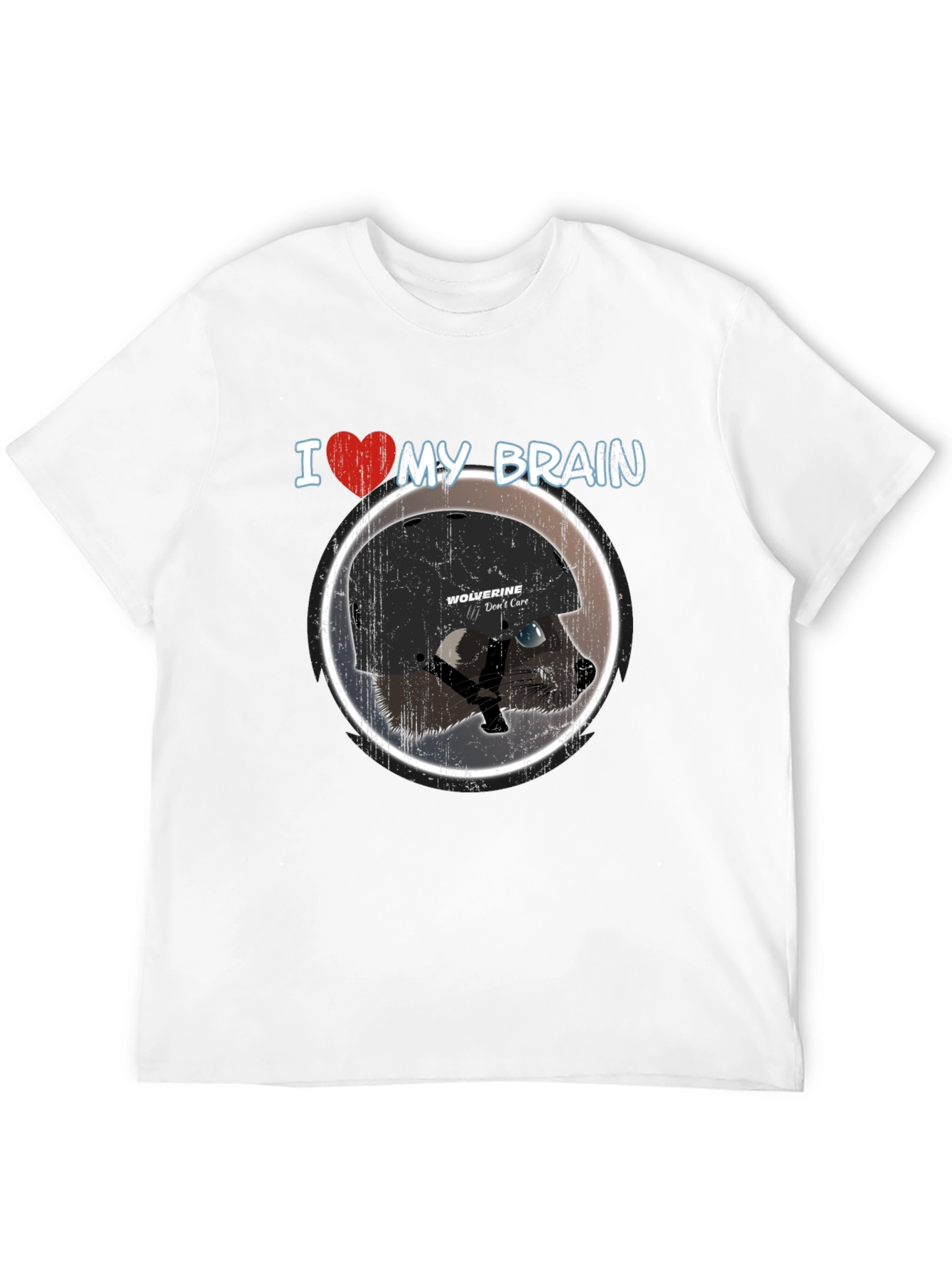 I Heart My Brain Raccoon Helmet T-Shirt