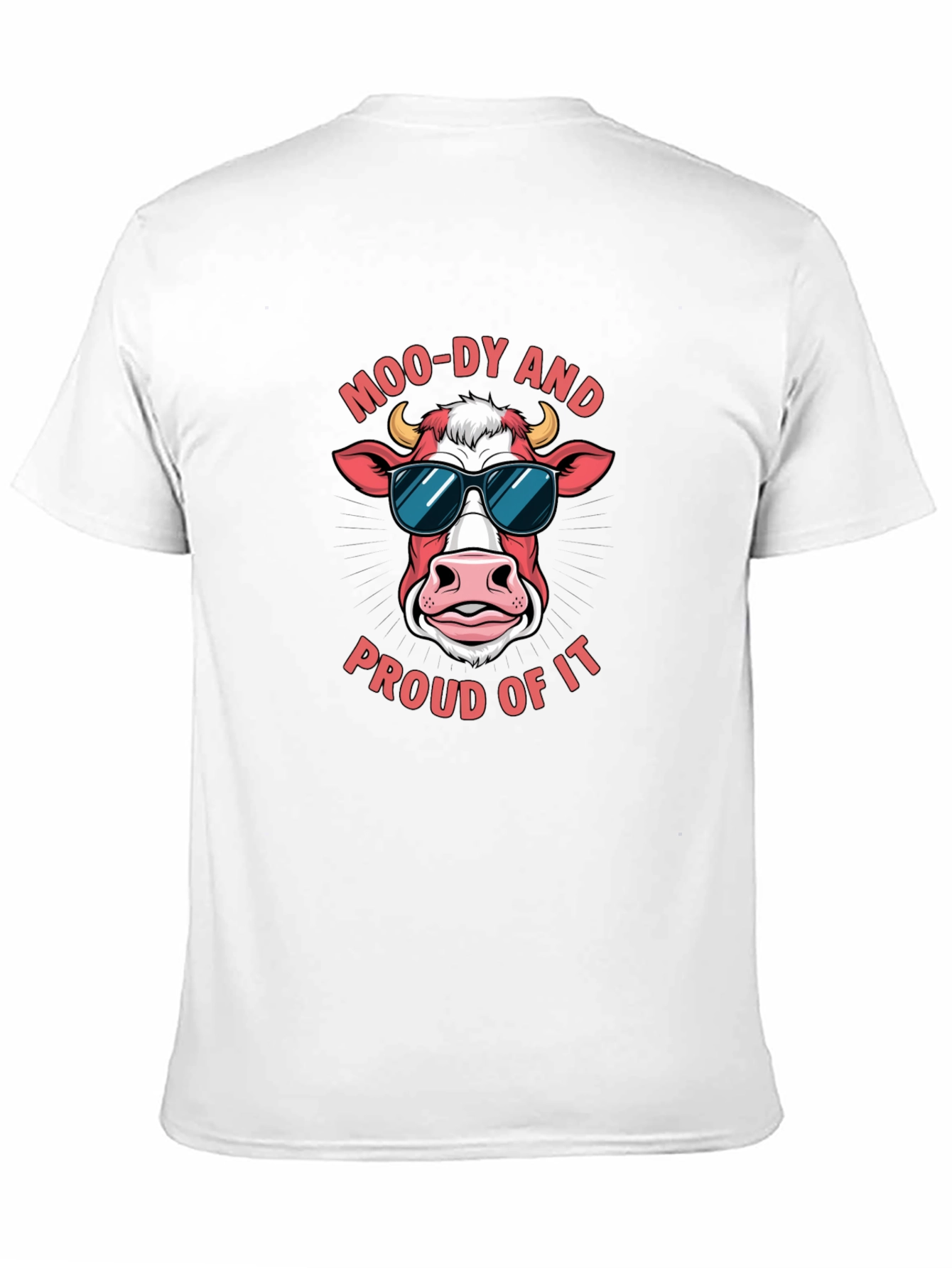 Moo-dy Cow Graphic Tee - Funny Animal T-Shirt