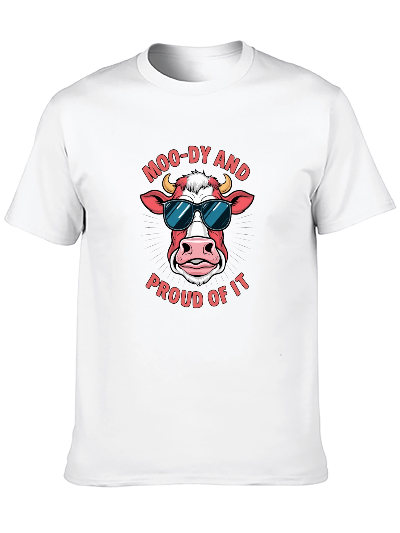 Moo-dy Cow Graphic Tee - Funny Animal T-Shirt