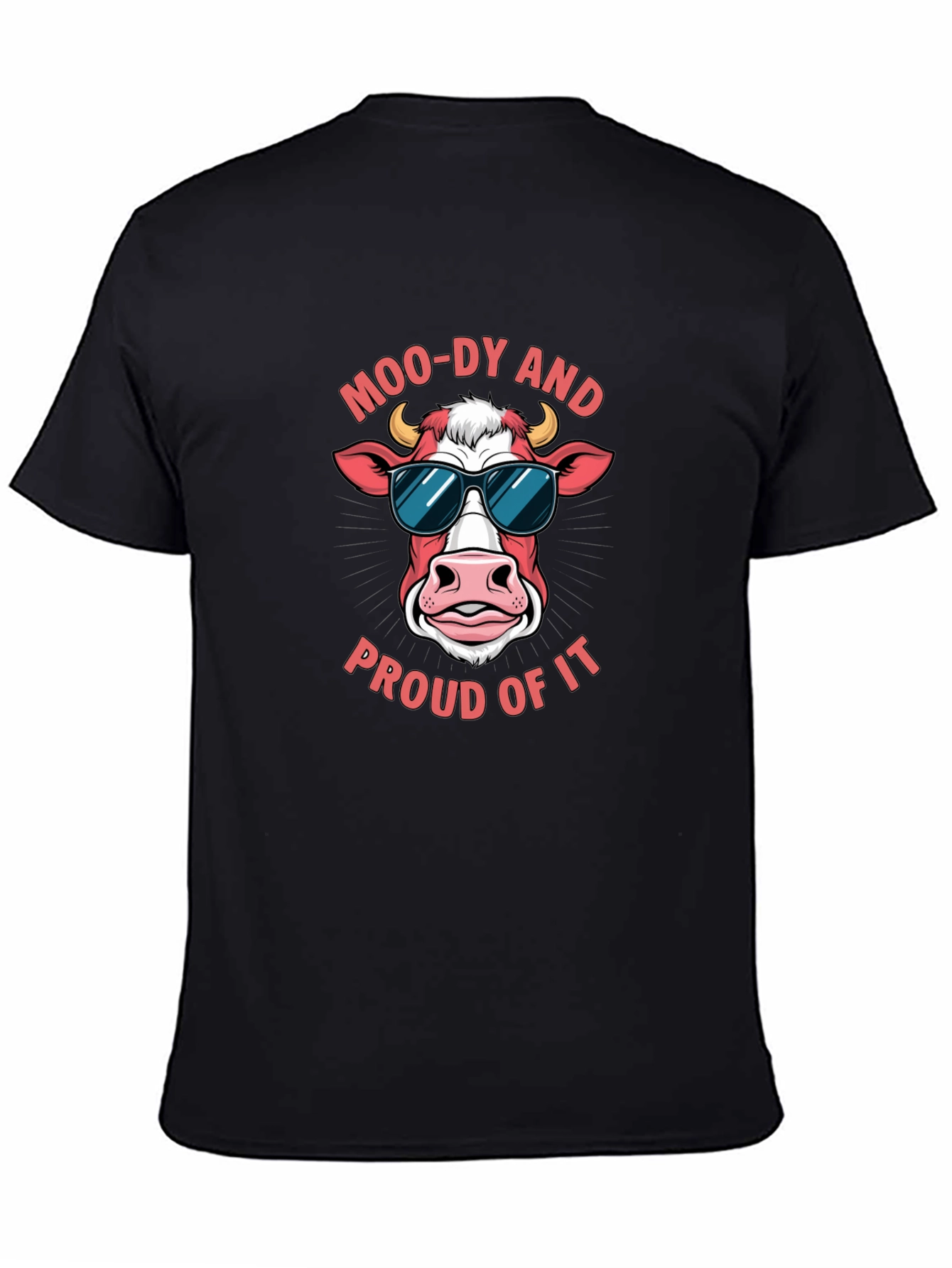 Moo-dy Cow Graphic Tee - Funny Animal T-Shirt