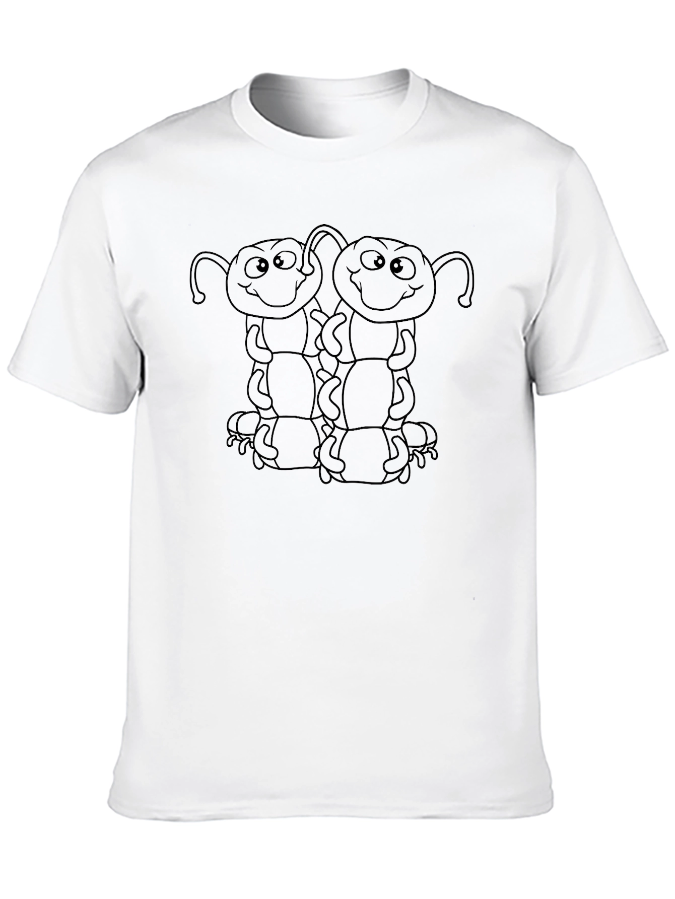 Whimsical Caterpillar Graphic Tee - Black
