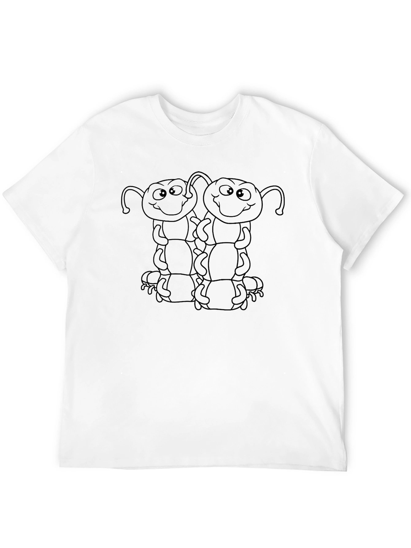 Whimsical Caterpillar Graphic Tee - Black