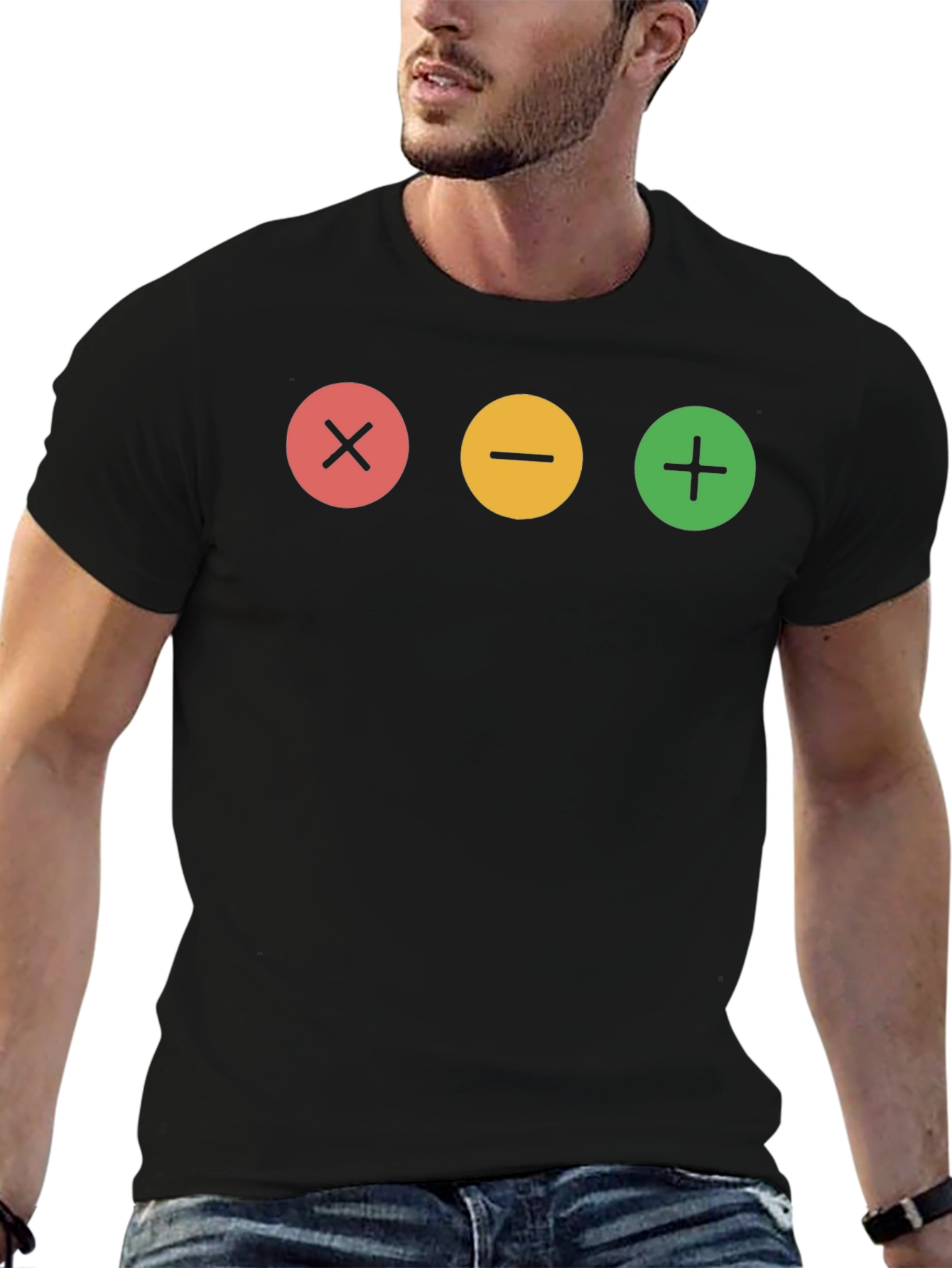 Math Equation Graphic Print Black T-Shirt
