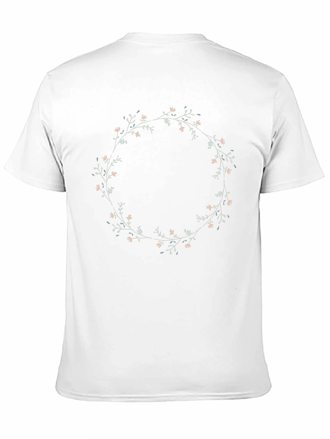 Floral Wreath Graphic Tee - Black Cotton Blend