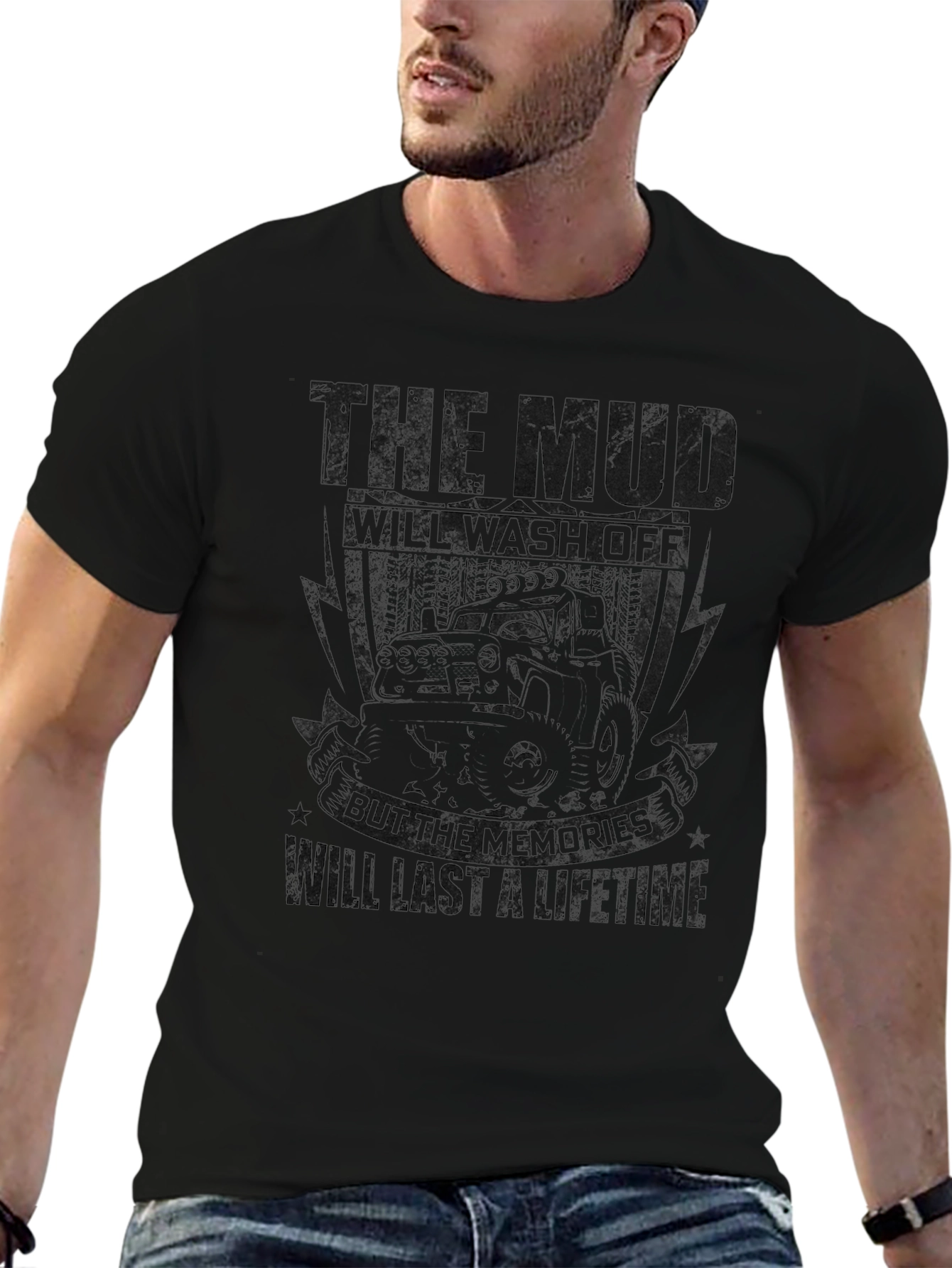 The Mud Will Wash Off Black Graphic T-Shirt