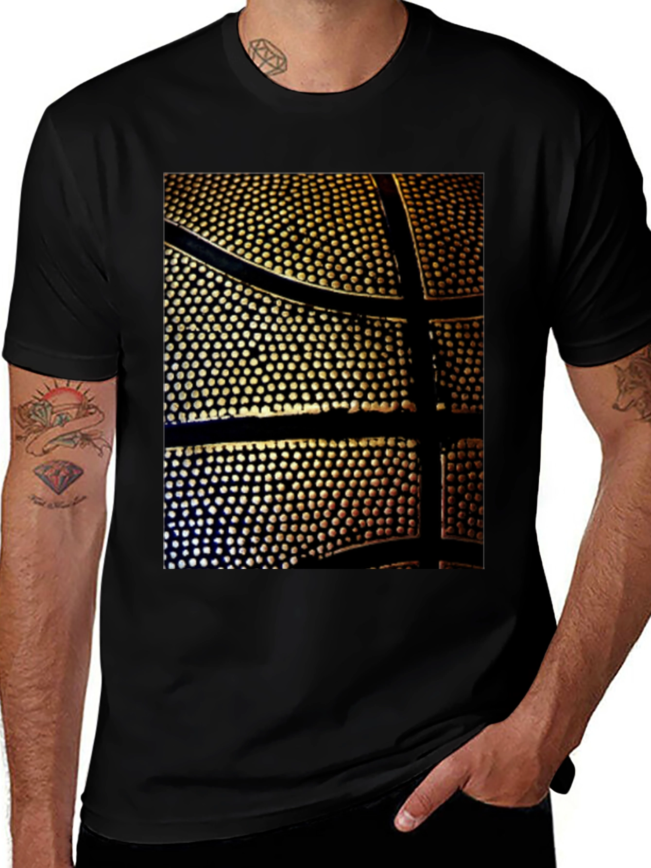 Basketball Print Black T-Shirt