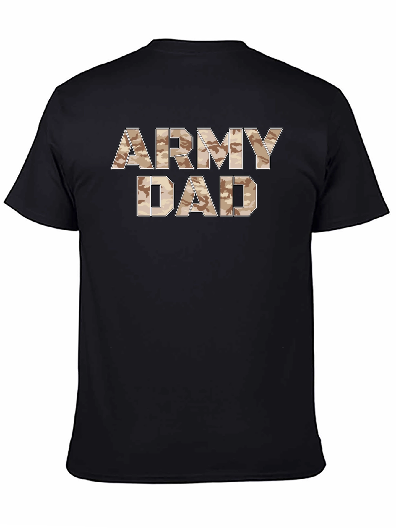 Army Dad Camo Print Black T-Shirt