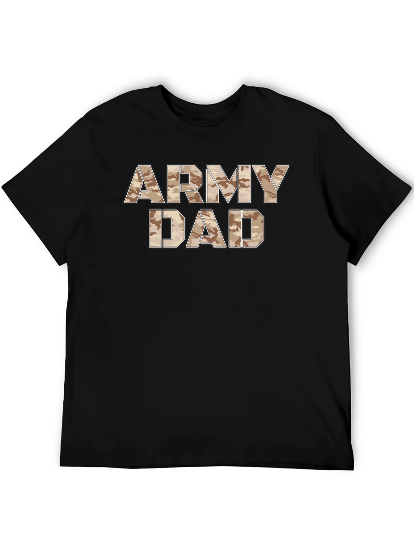 Army Dad Camo Print Black T-Shirt