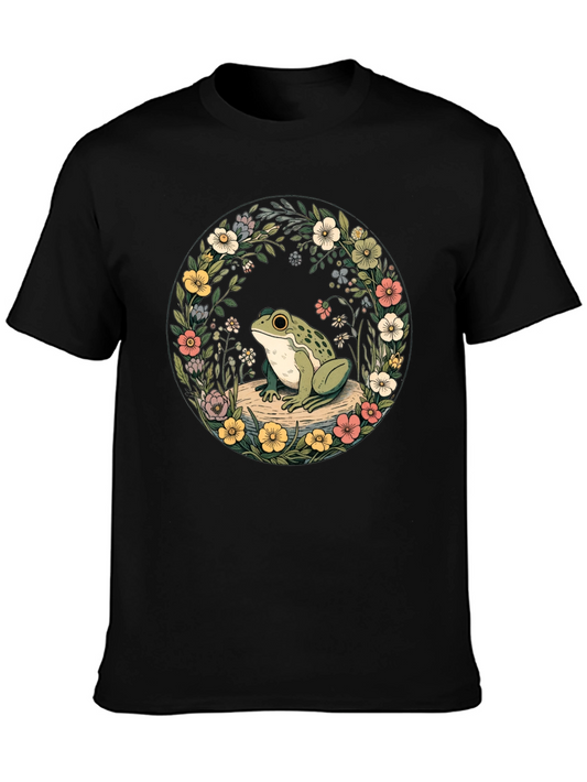 Floral Frog Tee - Nature Lover Shirt