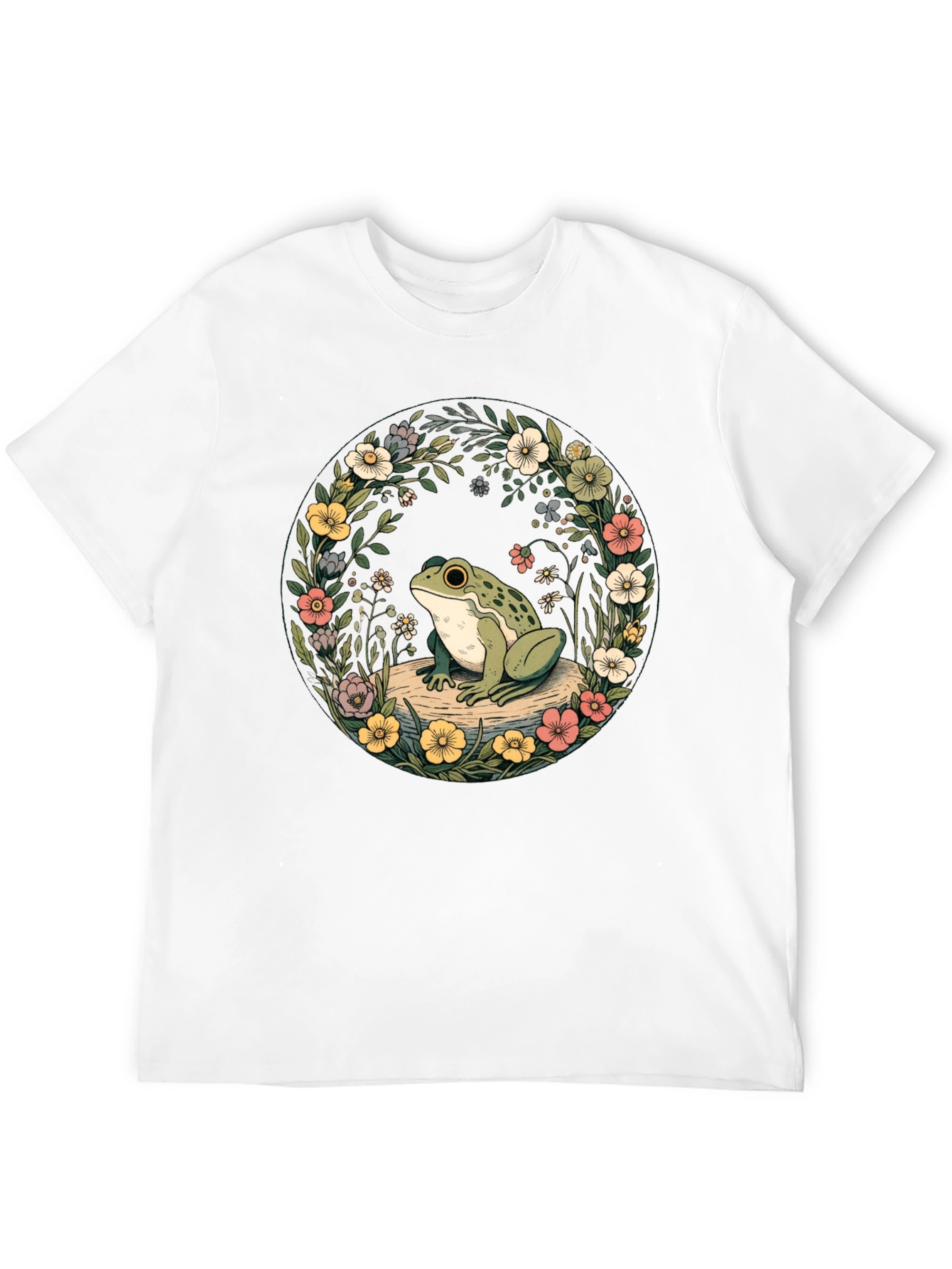 Floral Frog Tee - Nature Lover Shirt