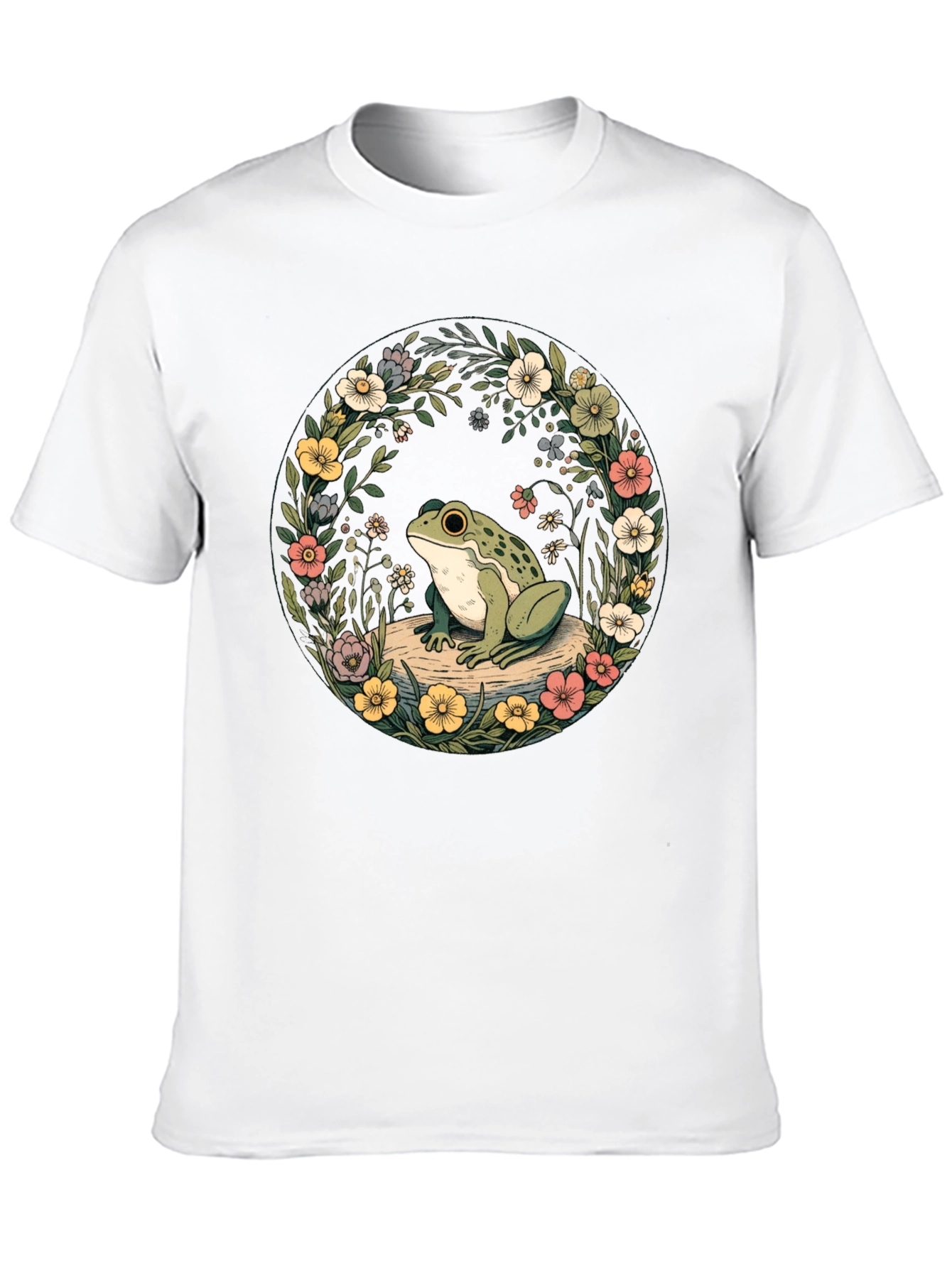 Floral Frog Tee - Nature Lover Shirt