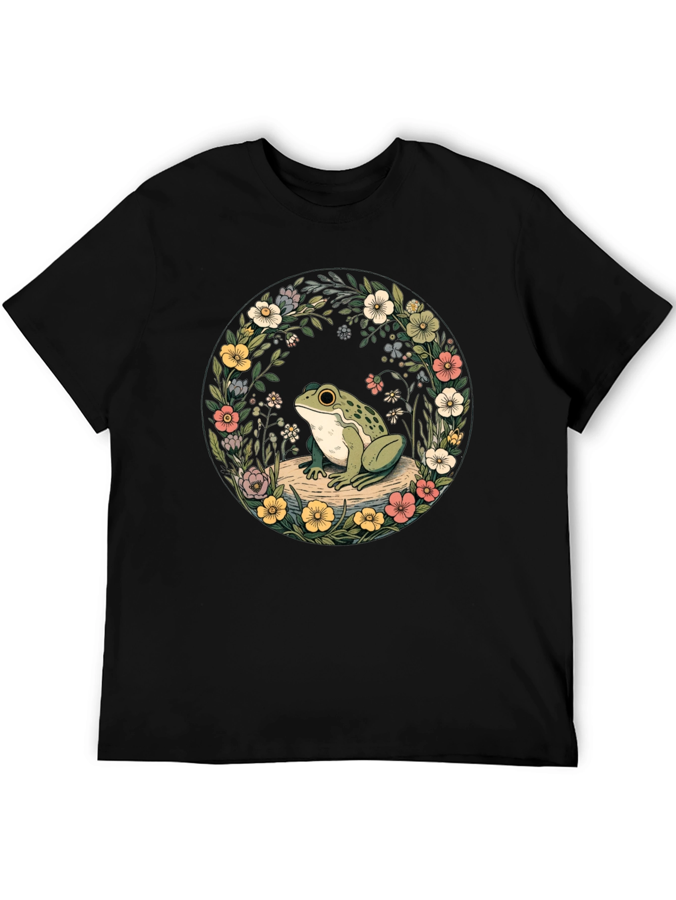 Floral Frog Tee - Nature Lover Shirt