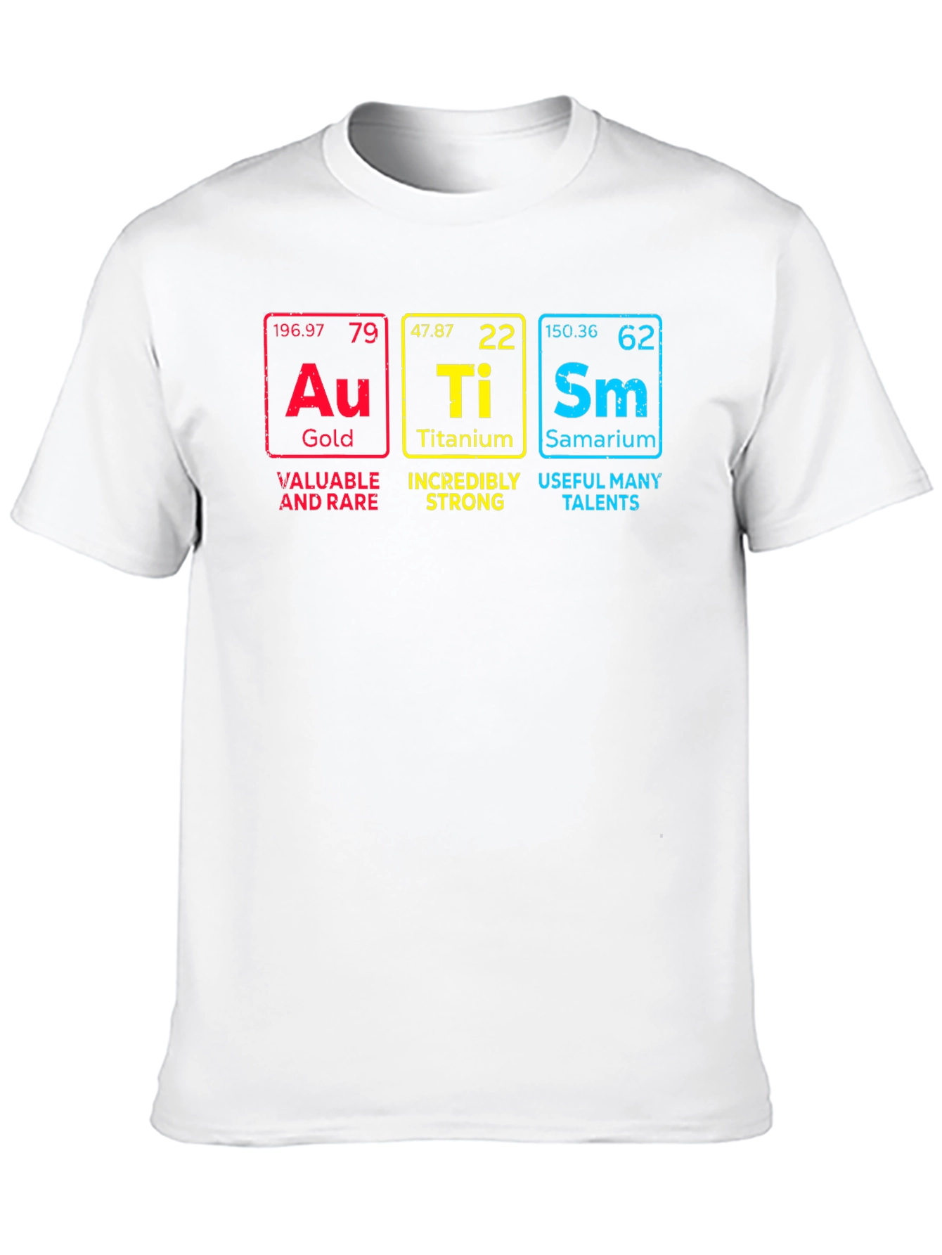 Science Geek T-Shirt: Gold Titanium Samarium Periodic Table