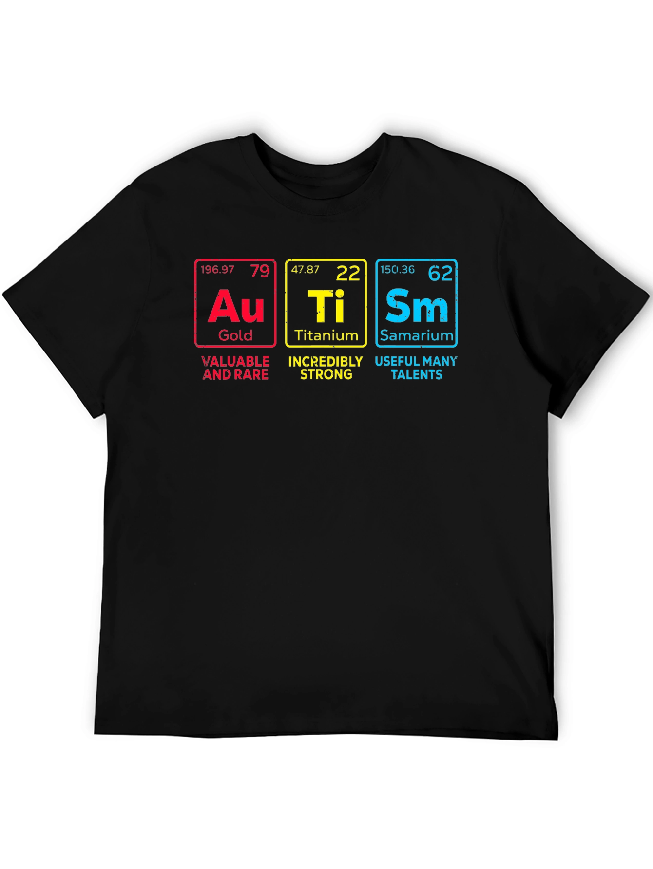 Science Geek T-Shirt: Gold Titanium Samarium Periodic Table