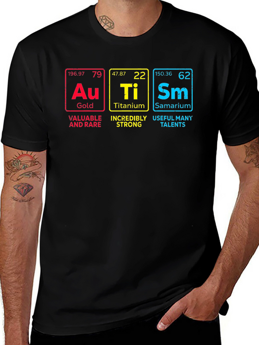 Science Geek T-Shirt: Gold Titanium Samarium Periodic Table
