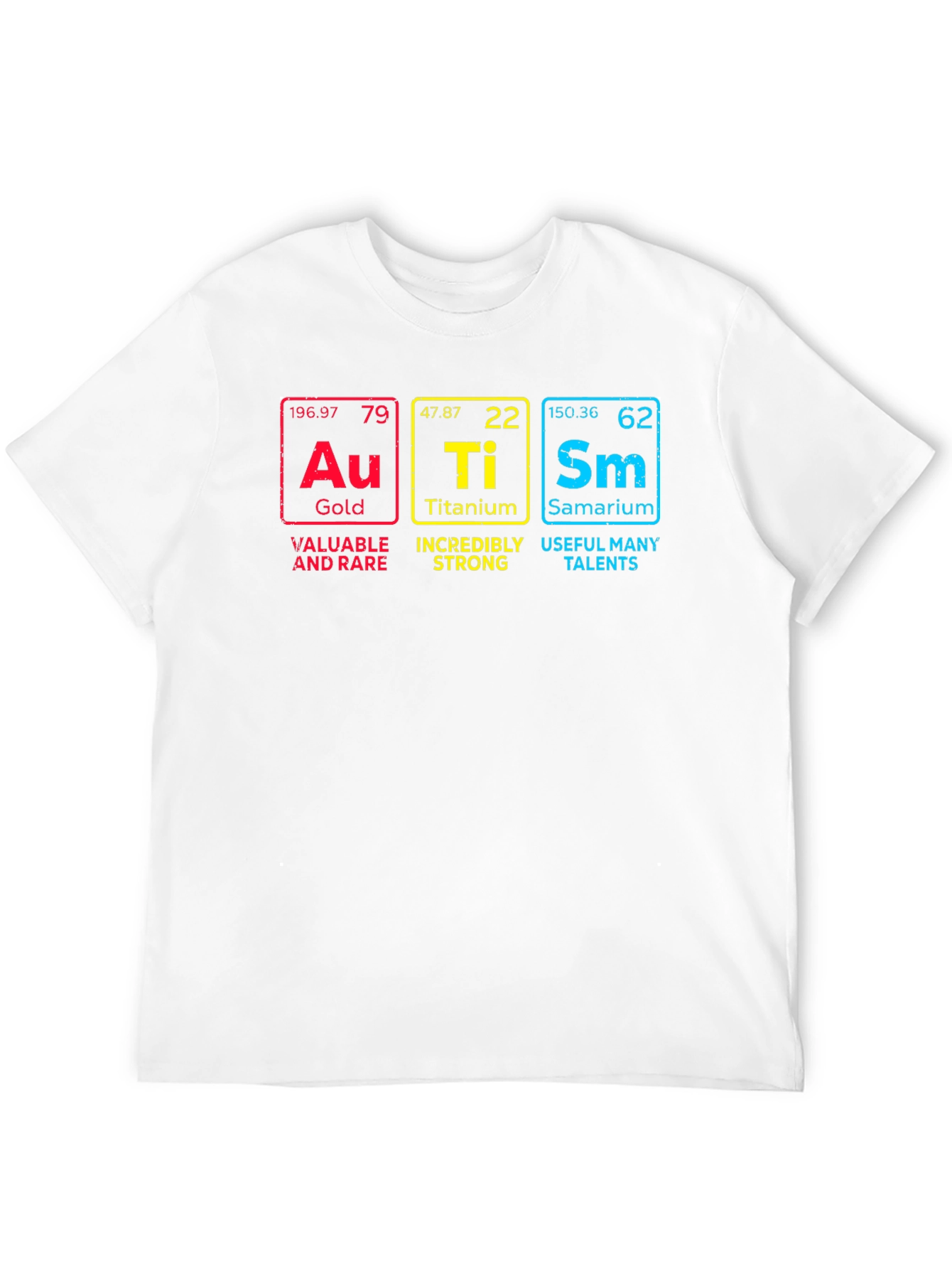 Science Geek T-Shirt: Gold Titanium Samarium Periodic Table