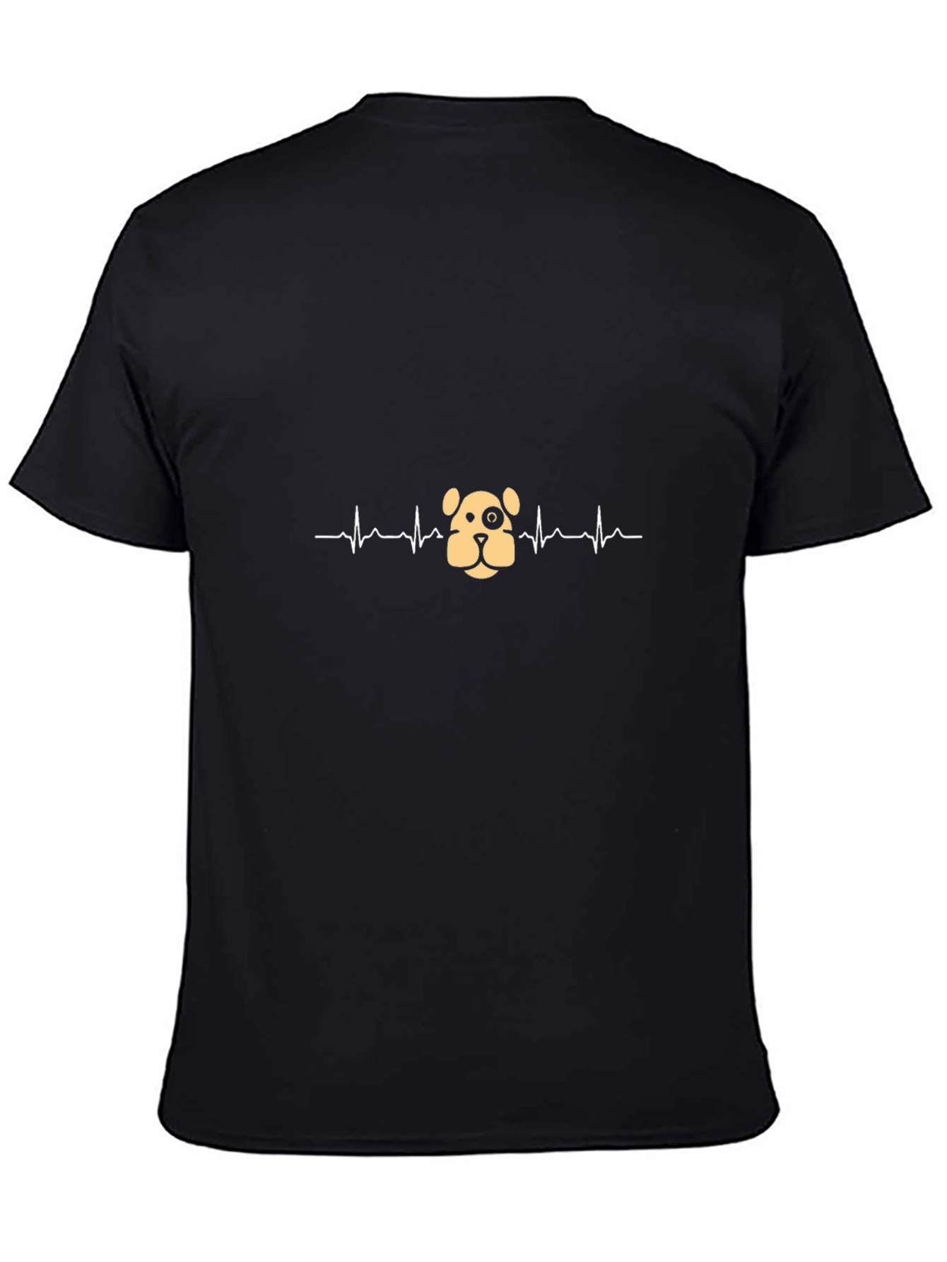 Dog Heartbeat T-Shirt - Black Cotton Tee