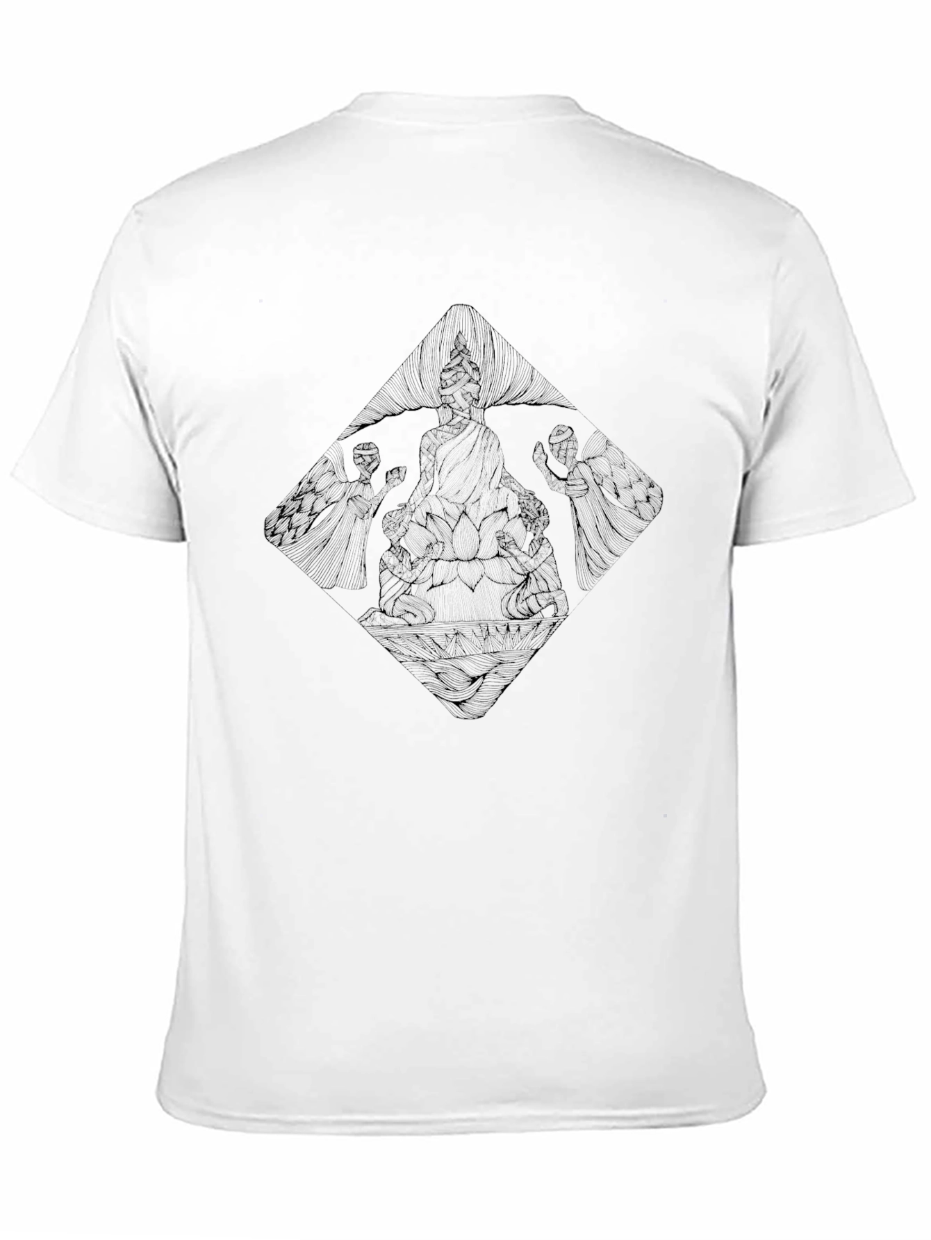 Black Graphic Print Tee for Men