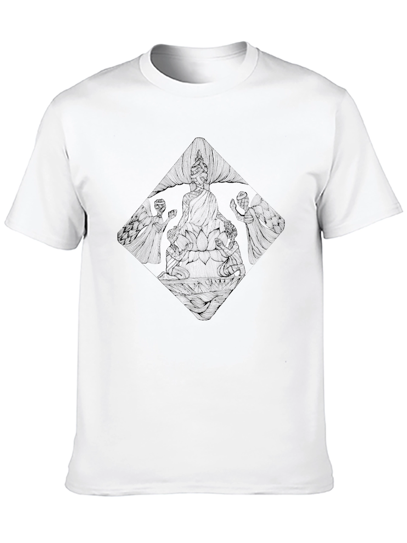 Black Graphic Print Tee for Men