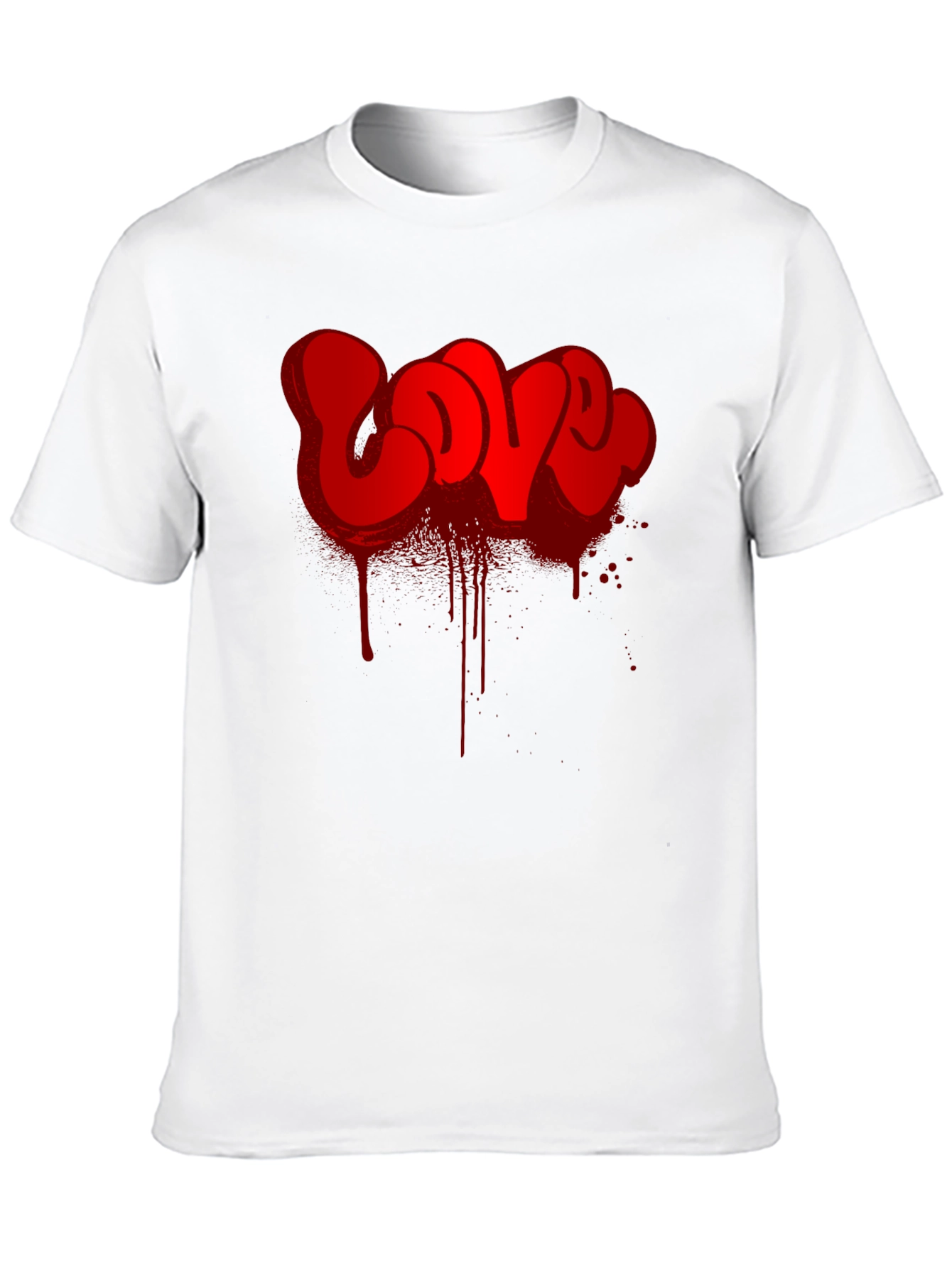 Red LOVE Graffiti Graphic T-Shirt