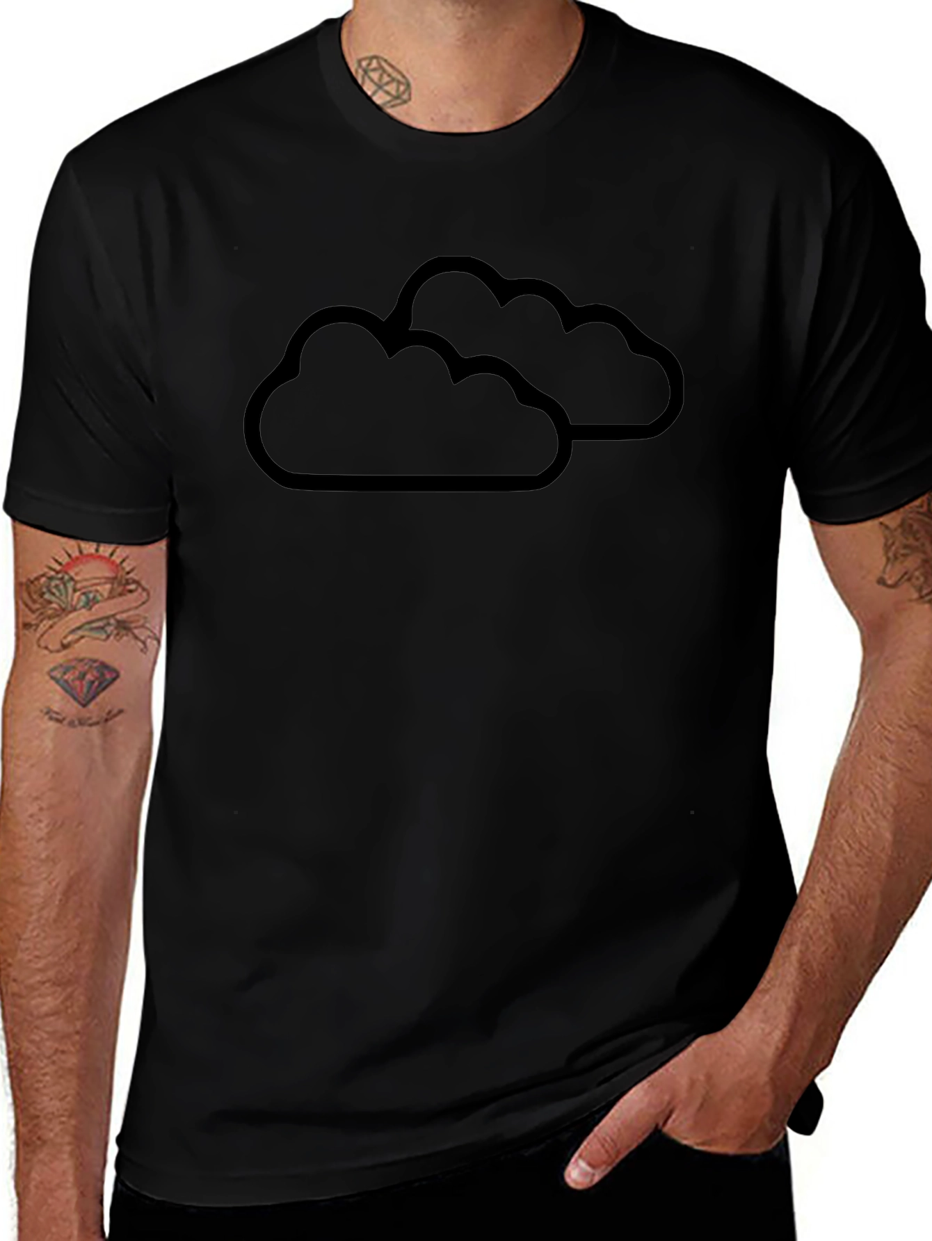 Cloud Graphic Black T-Shirt