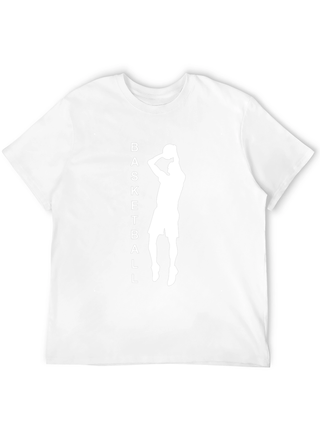 Basketball Silhouette Graphic Tee - Black Cotton Blend