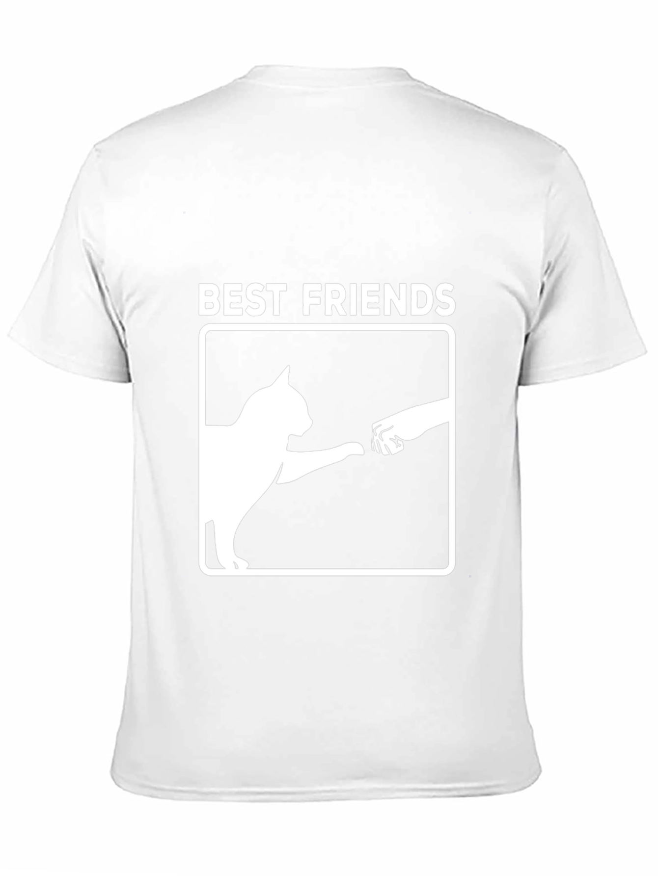 Best Friends Cat & Human Fist Bump Graphic T-Shirt