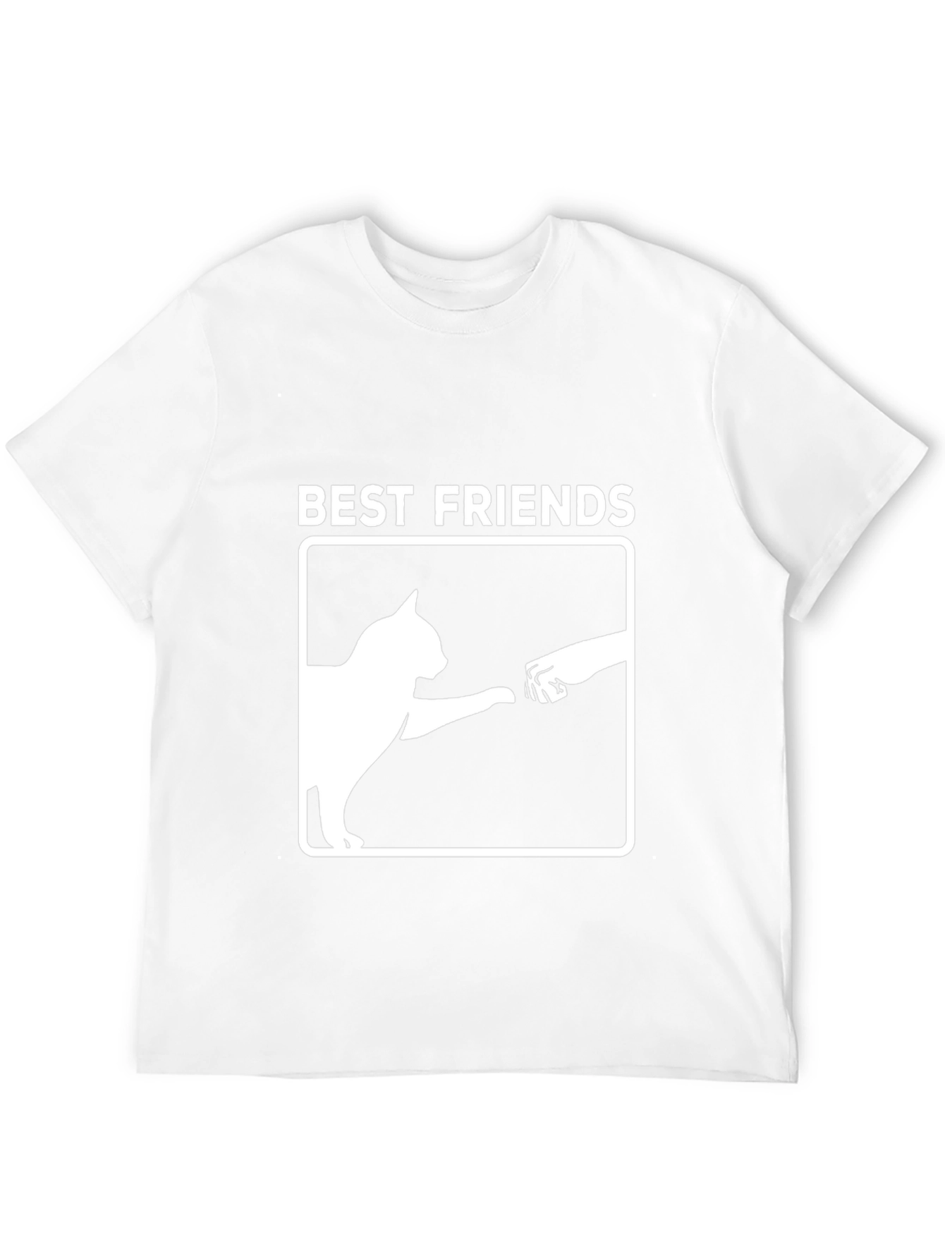 Best Friends Cat & Human Fist Bump Graphic T-Shirt
