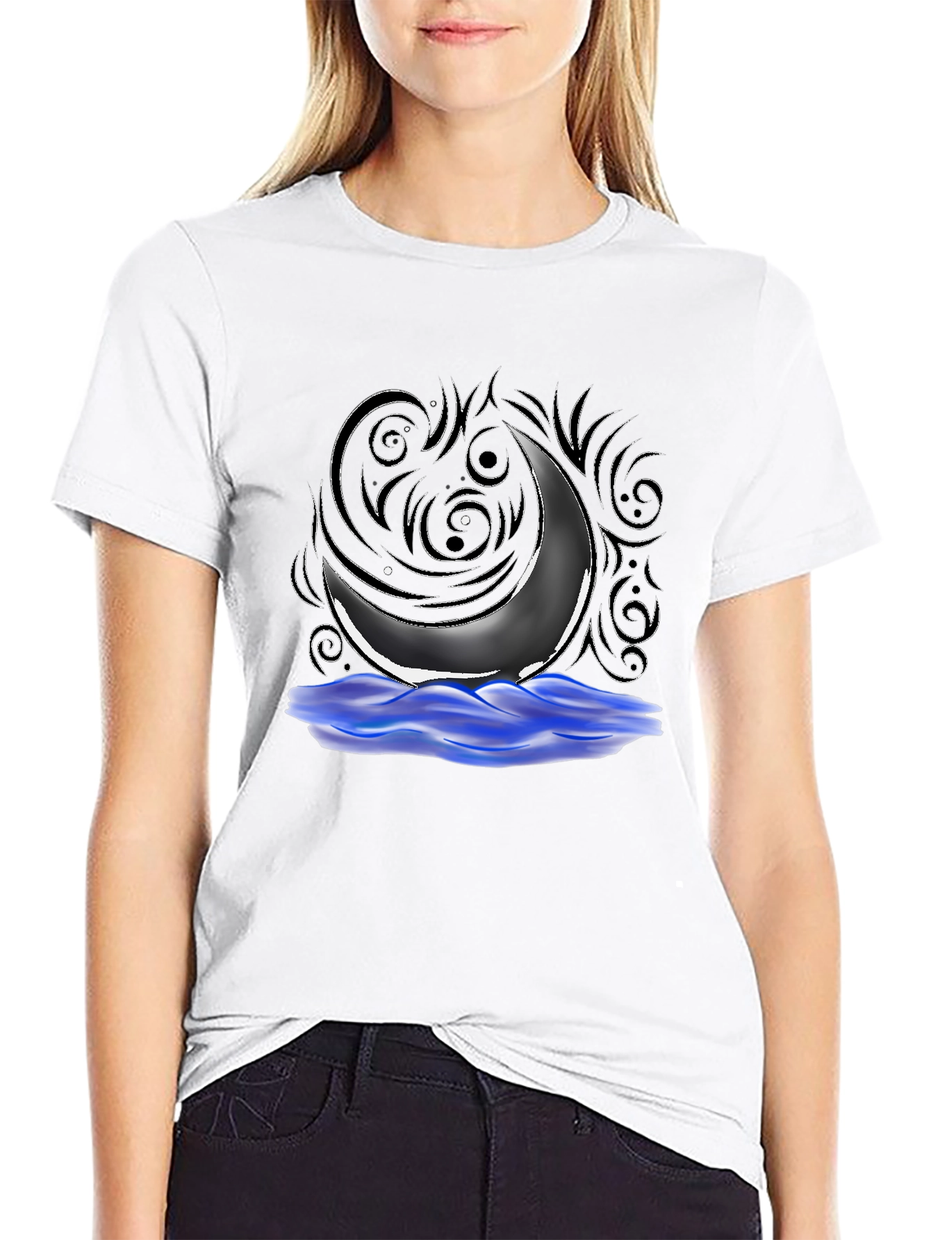 Mystic Moon Graphic Tee - Black