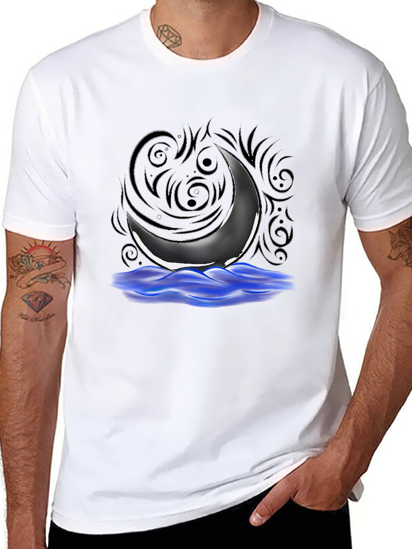 Mystic Moon Graphic Tee - Black