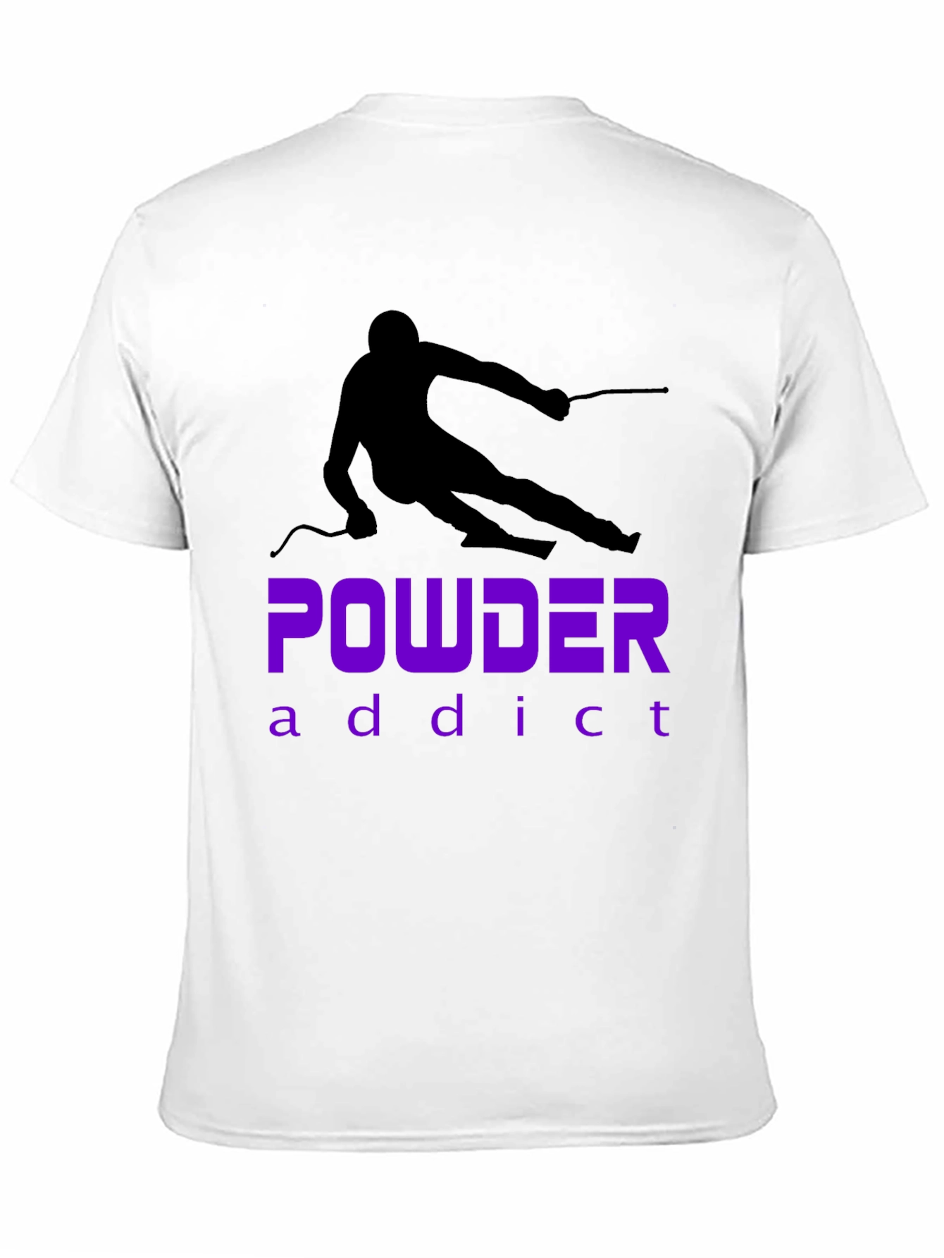 Powder Addict Skiing T-Shirt - Black Graphic Tee