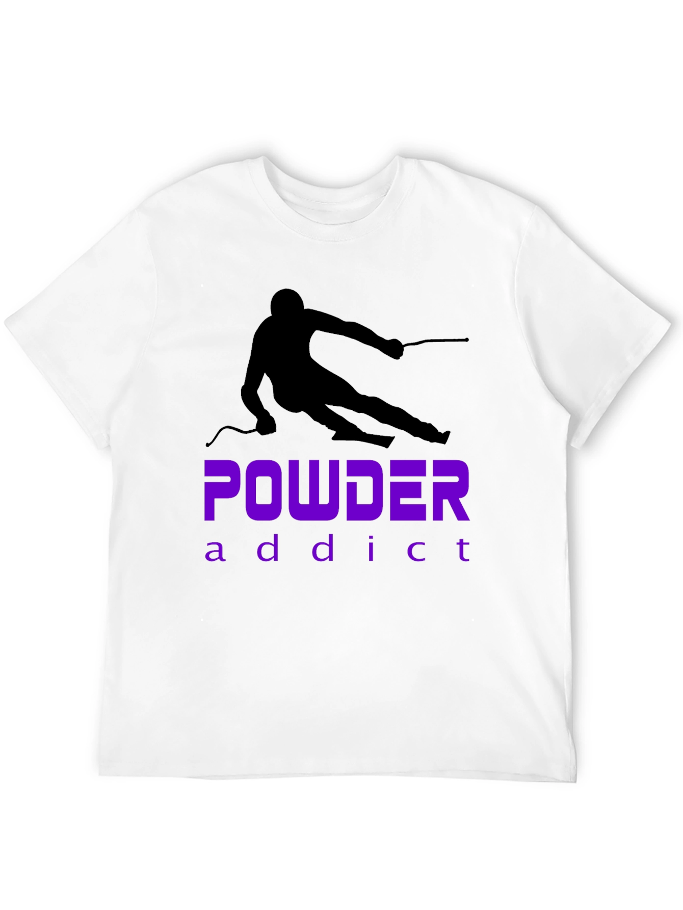 Powder Addict Skiing T-Shirt - Black Graphic Tee