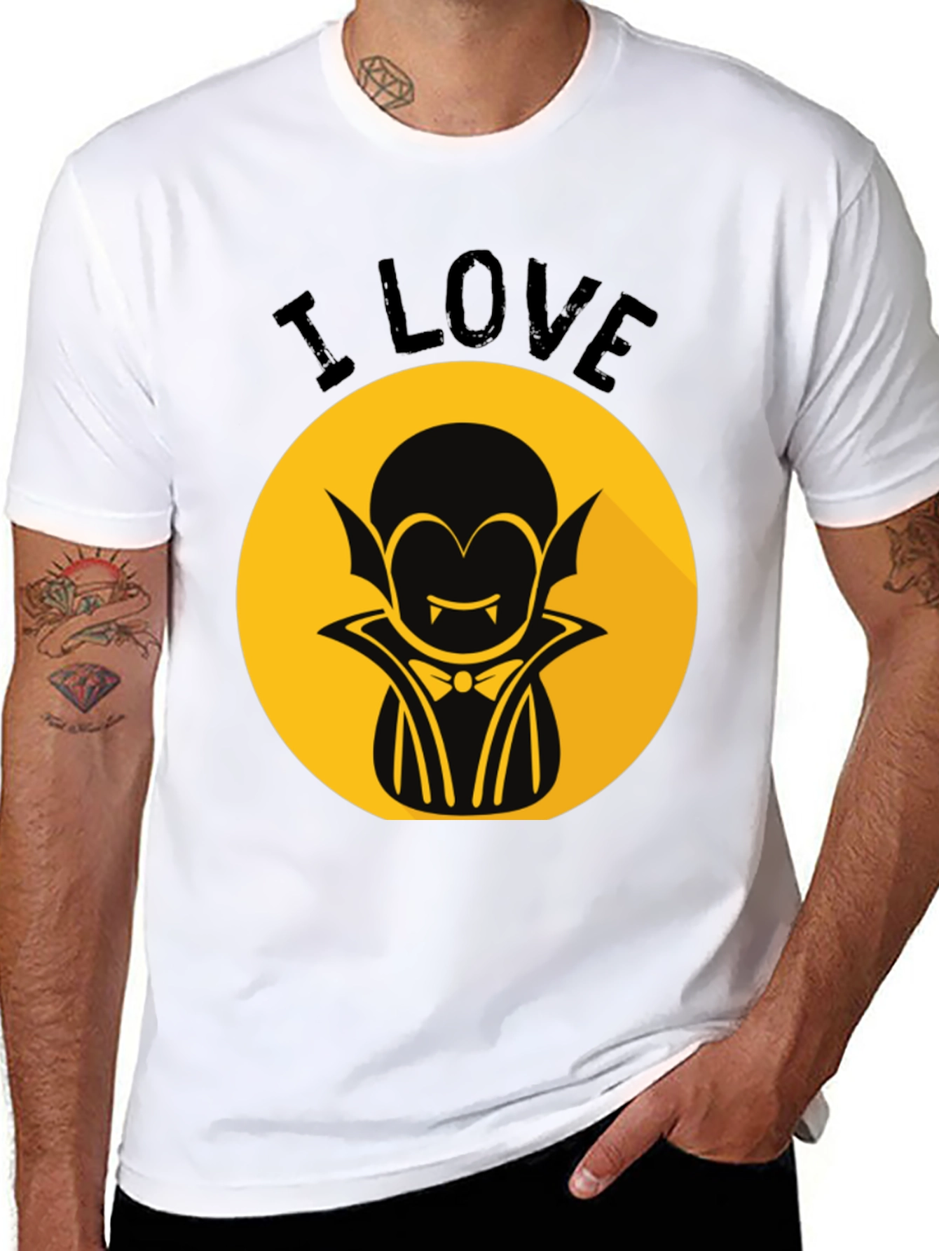 I Love Vampire Graphic T-Shirt - Halloween Style