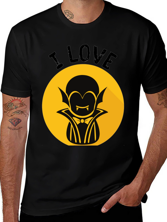 I Love Vampire Graphic T-Shirt - Halloween Style