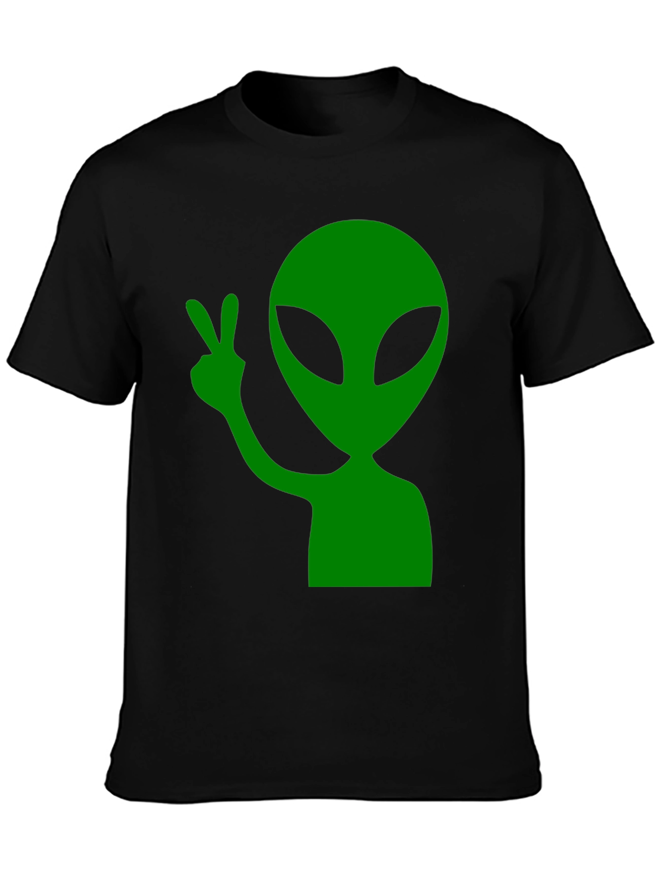 Alien Peace Sign Graphic T-Shirt