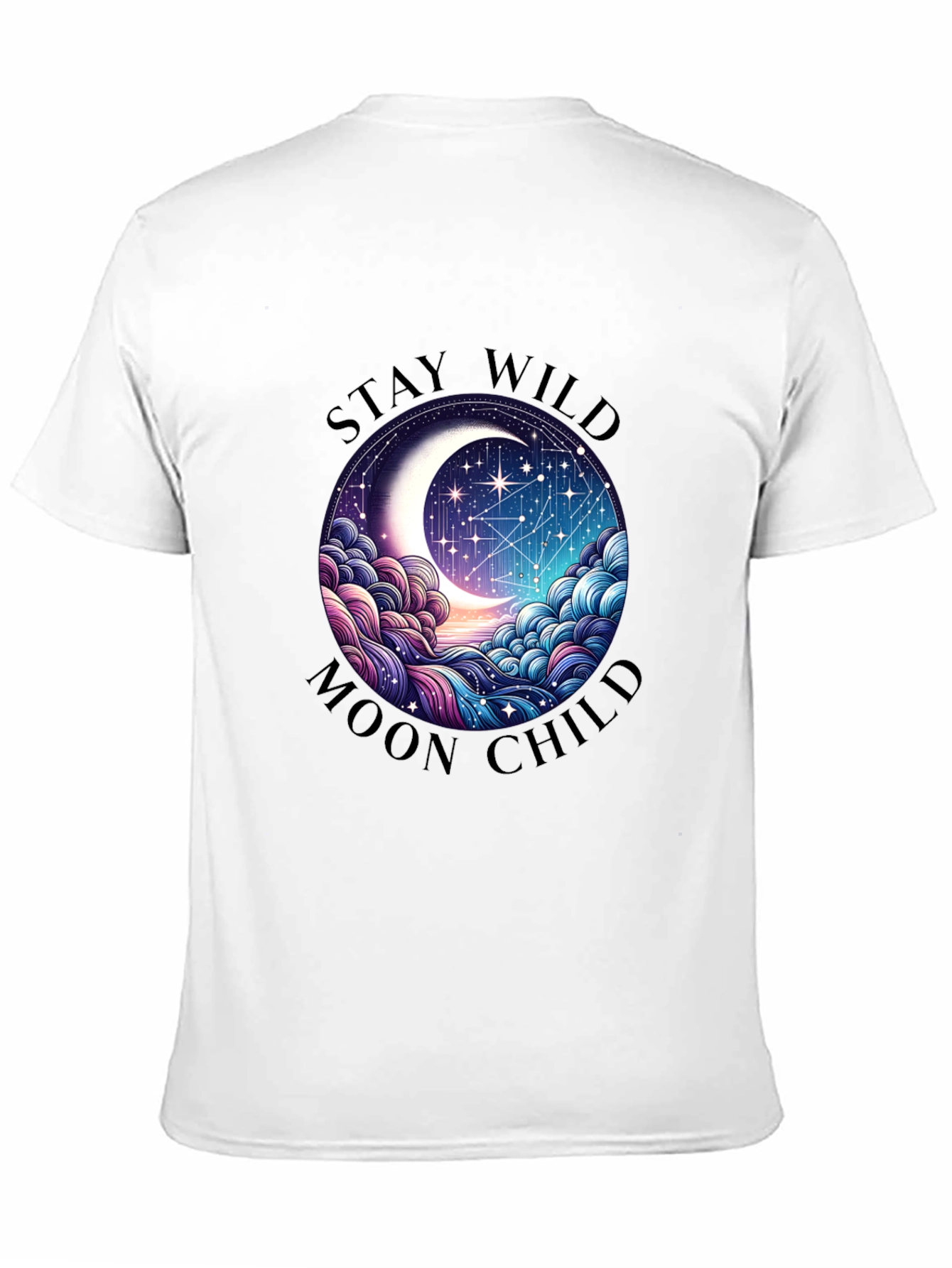 Stay Wild Moon Child Black Graphic Tee