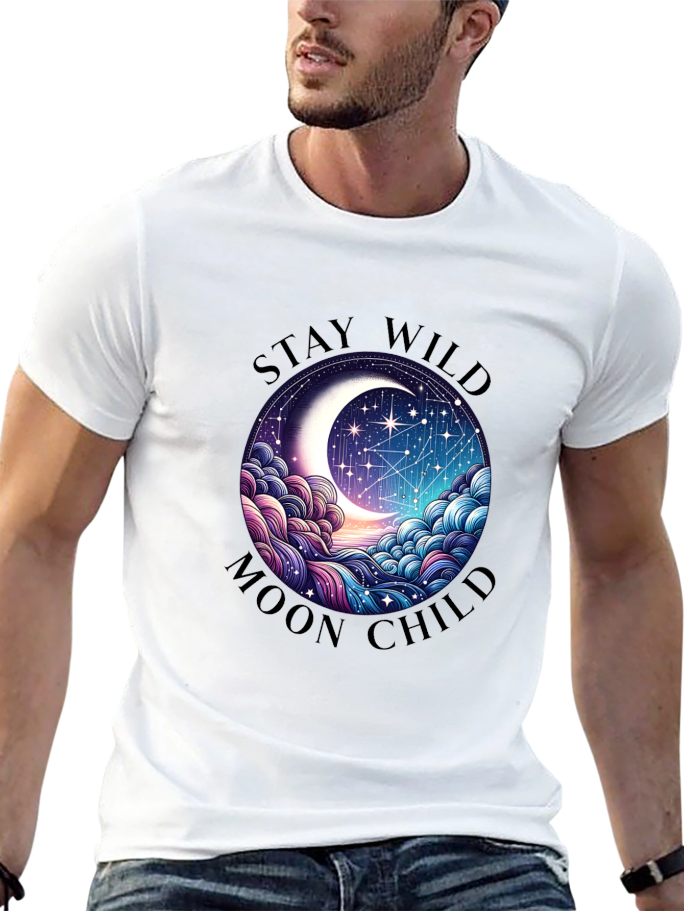 Stay Wild Moon Child Black Graphic Tee