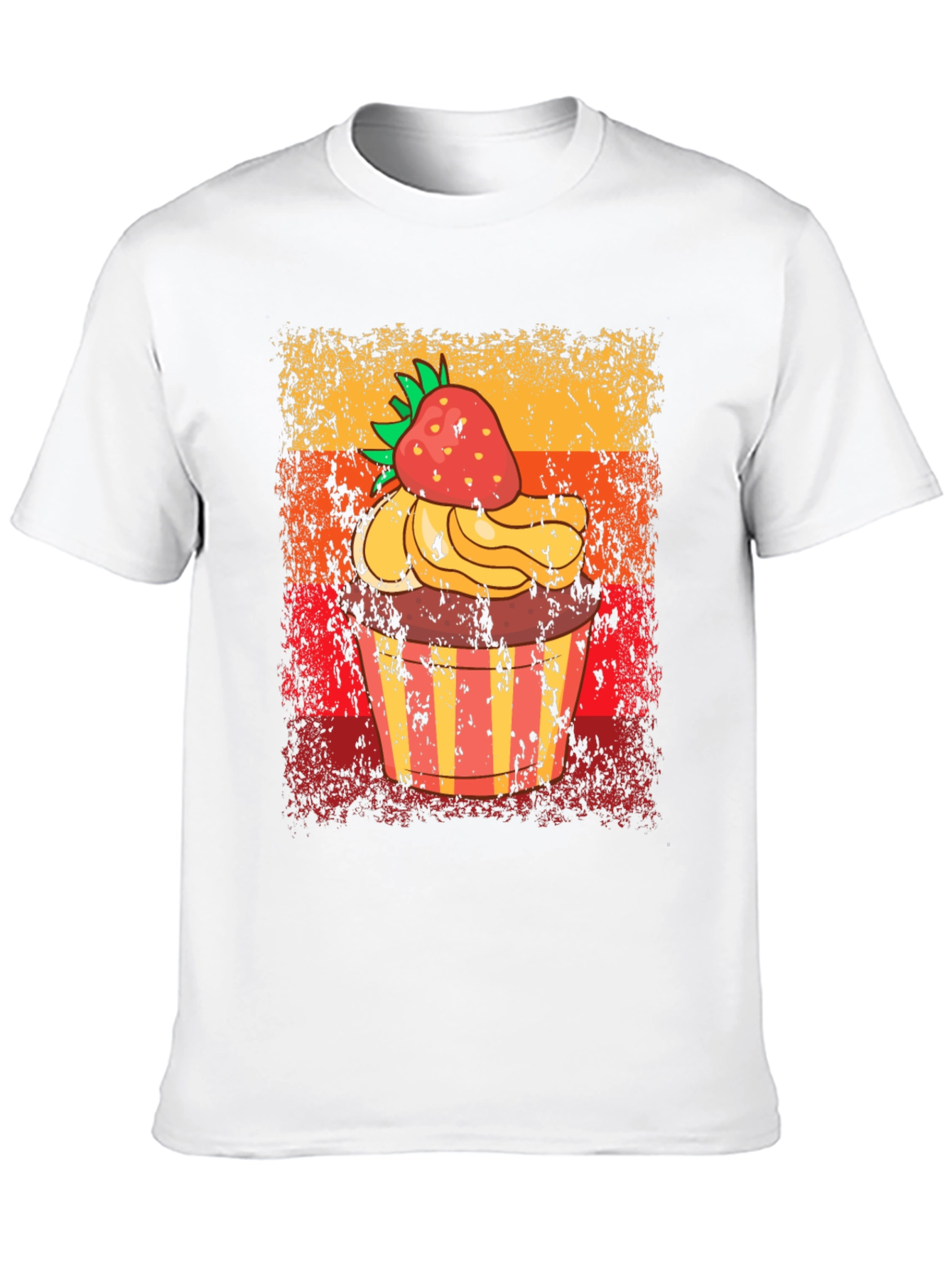Retro Strawberry Cupcake Graphic T-Shirt