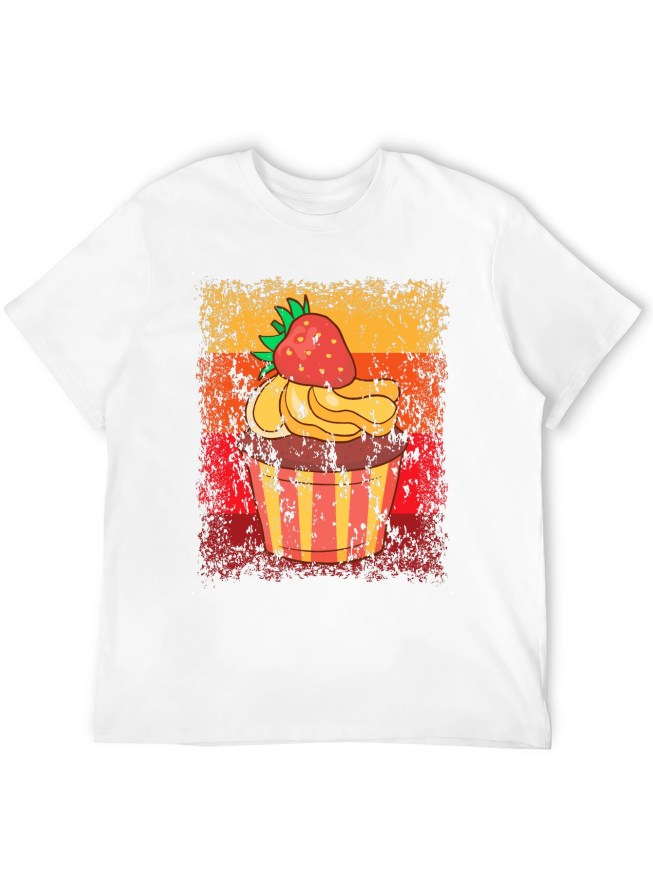 Retro Strawberry Cupcake Graphic T-Shirt