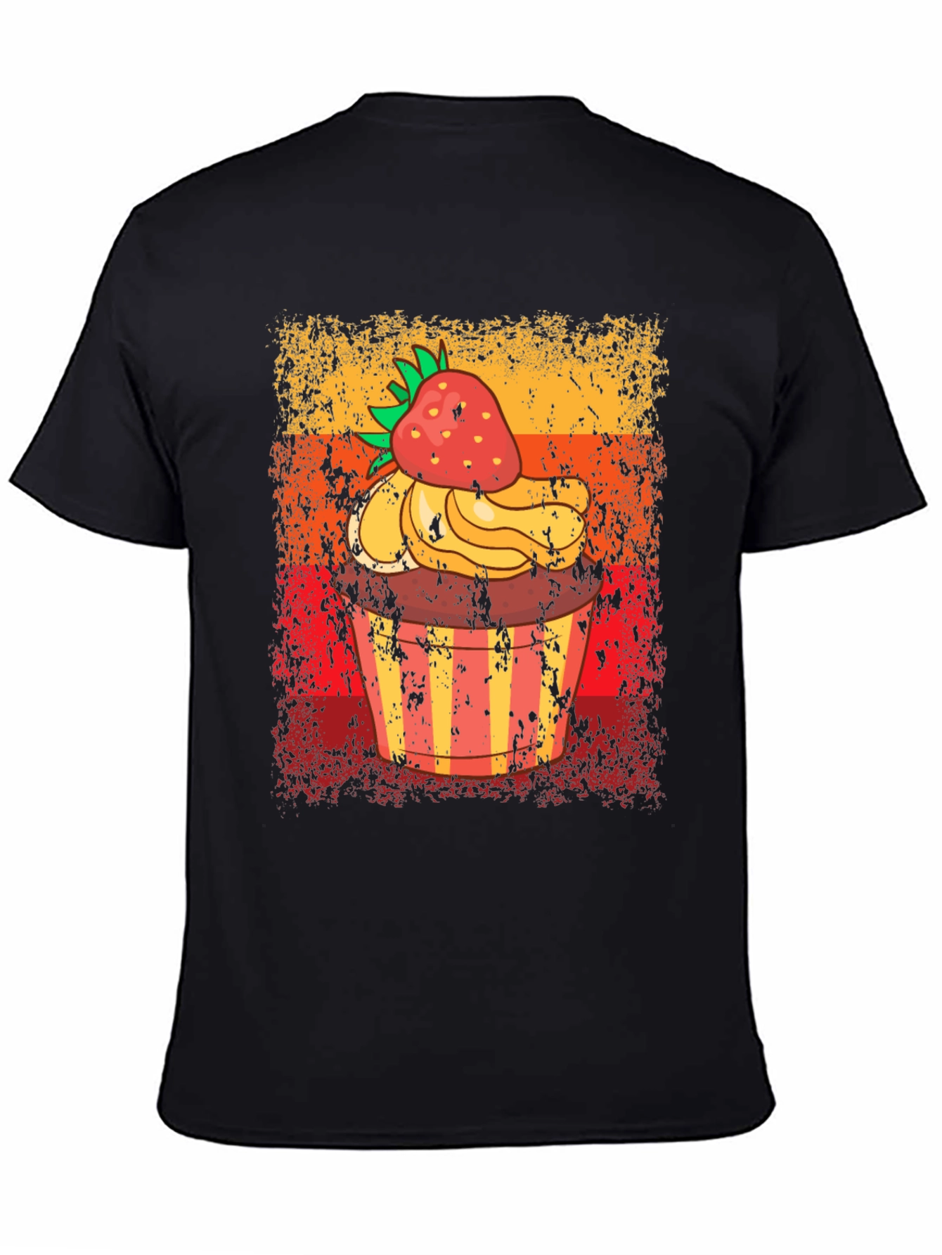 Retro Strawberry Cupcake Graphic T-Shirt
